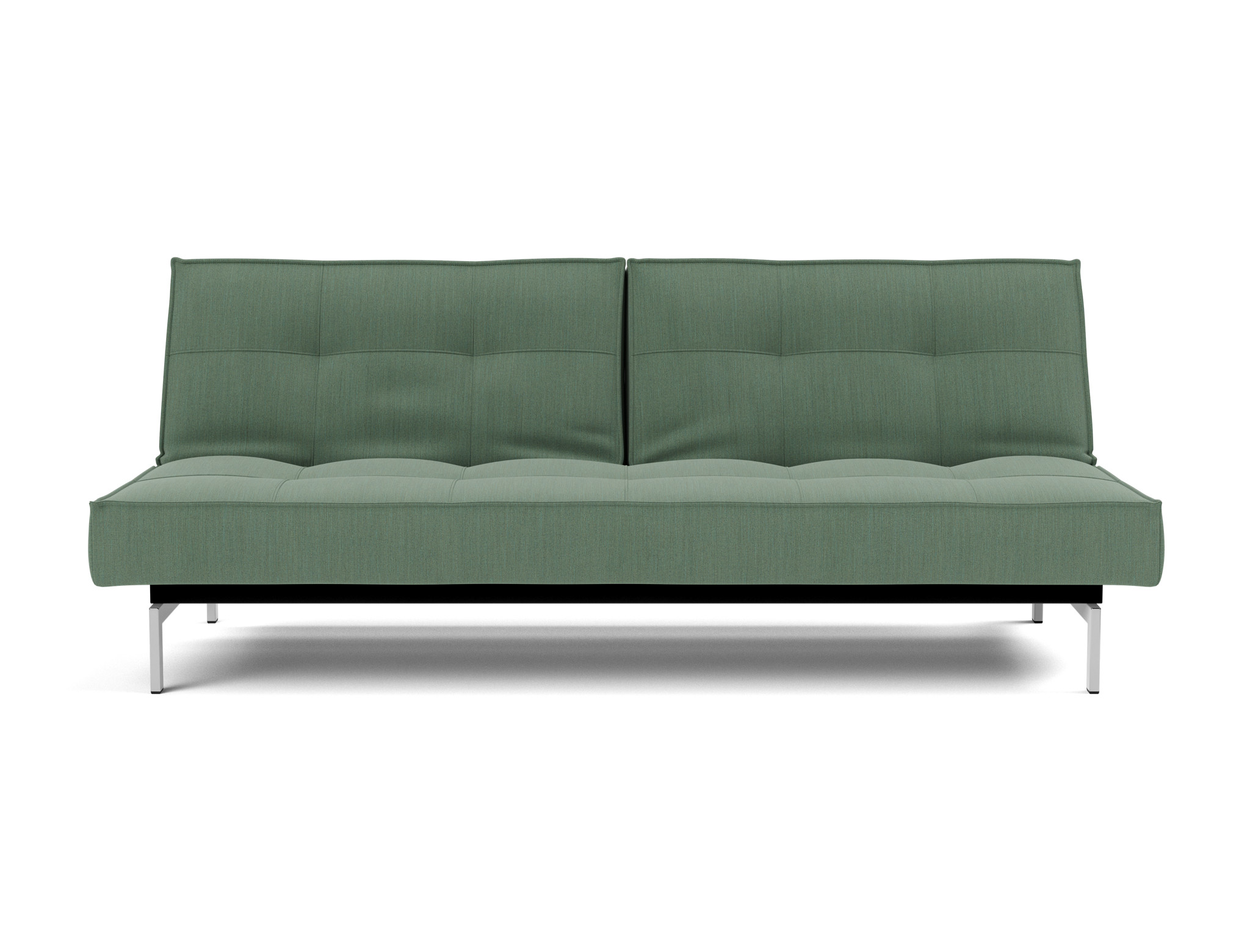 Schlafsofa Splitback Flachgewebe Elegance 518-Green Beine Chrom