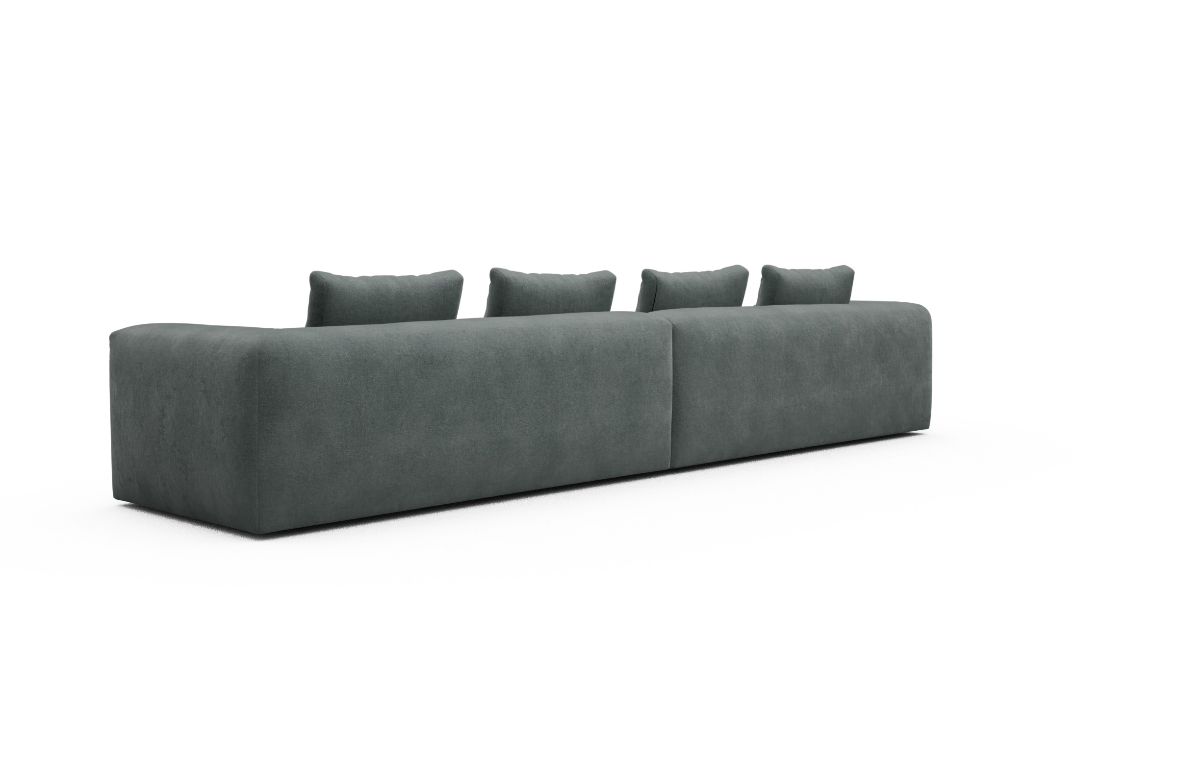 Sofa Modulares XXL Sofa Fred 5-Sitzer Smooth-Silver-Grey