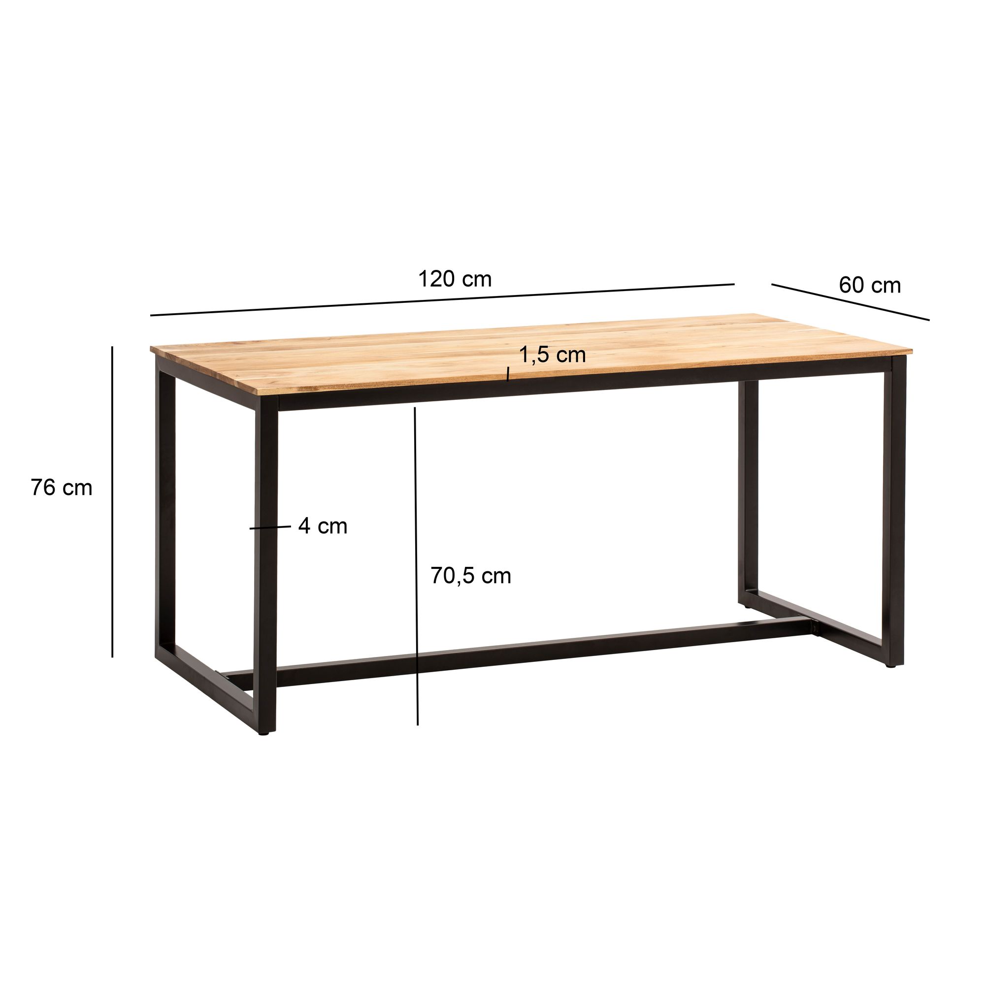 Esstisch Haugsvaer Akazie Massivholz 120 × 60 × 76 cm