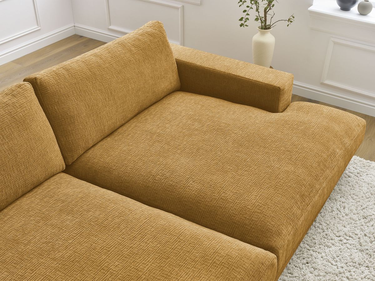 Bobochic Leonard Sofa 4-Sitzer 234 × 159 cm Strukturstoff Gelb
