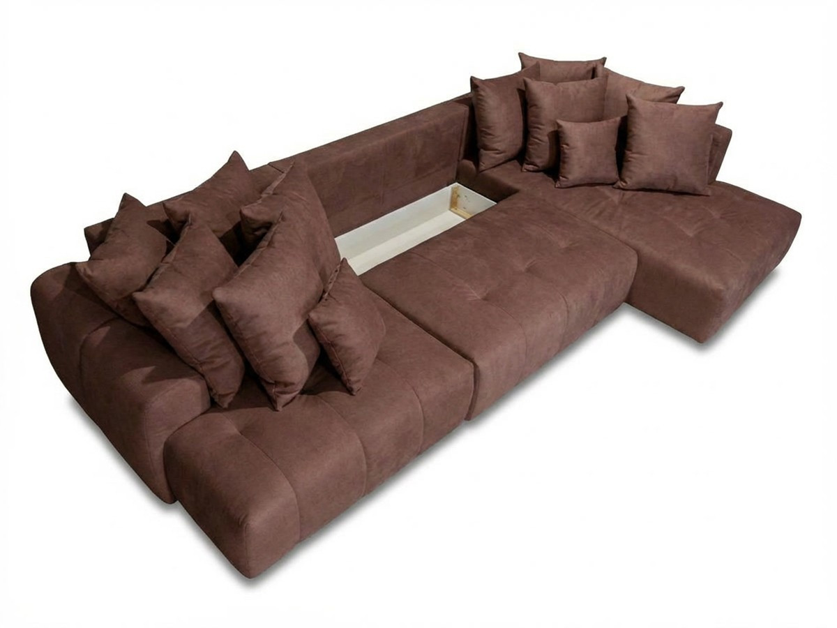 Bobochic Roxelane Wohnlandschaft Melange-Stoff Rot Ecke links