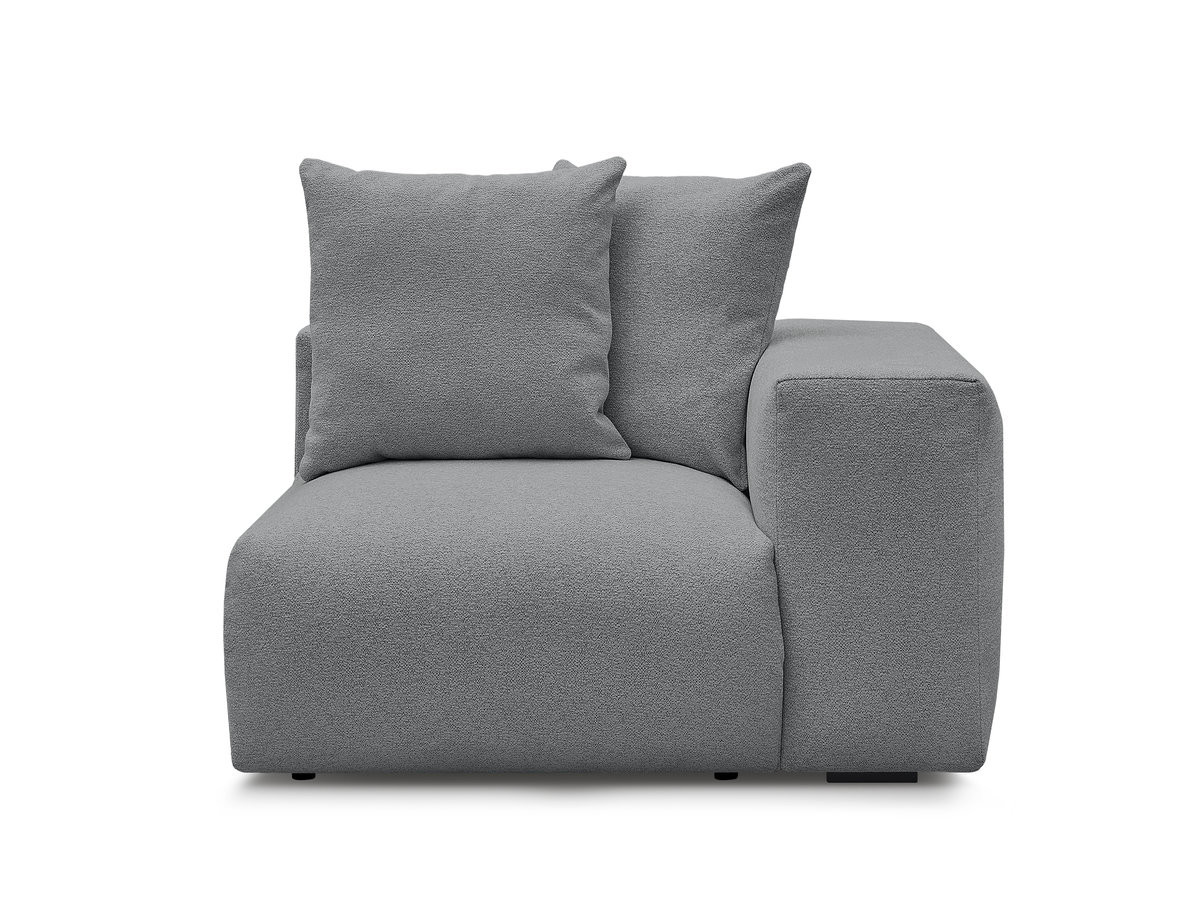 Bobochic Voltaire Sofamodul 1-Sitzer 130 × 100 cm Melange-Stoff Dunkelgrau Ecke rechts