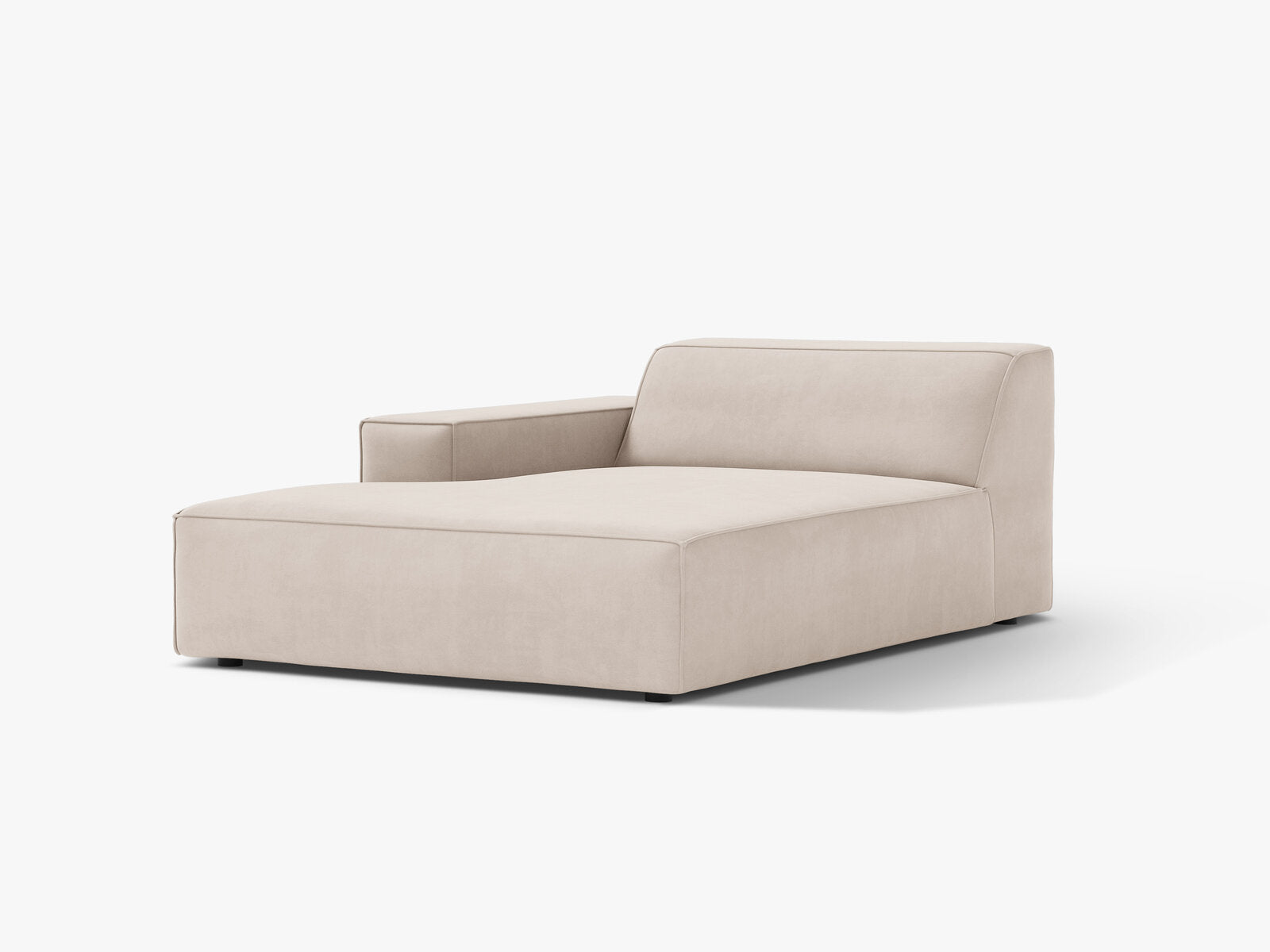 Micadoni Jodie Chaiselongue Links Samt Venus Helles Beige