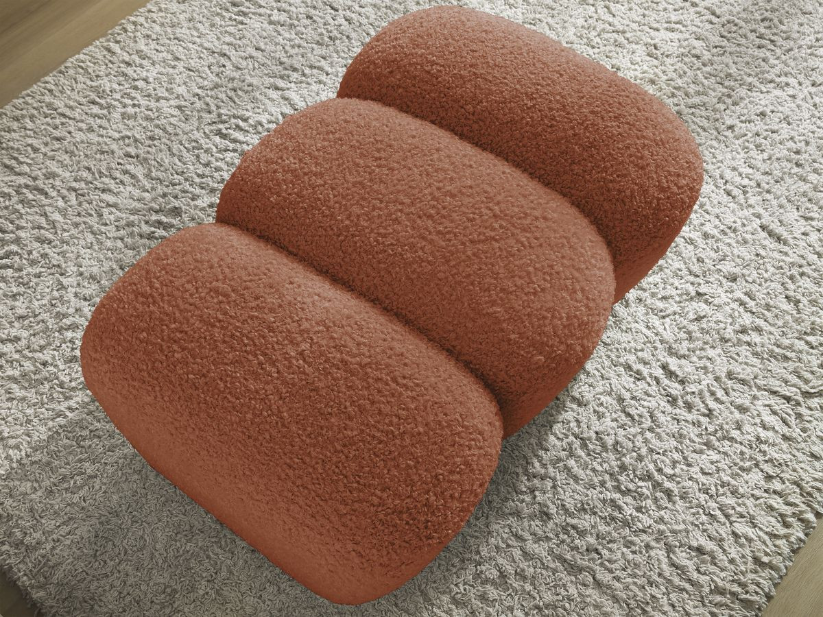 Bobochic Hippolyte Pouf Bouclé-Stoff Orange