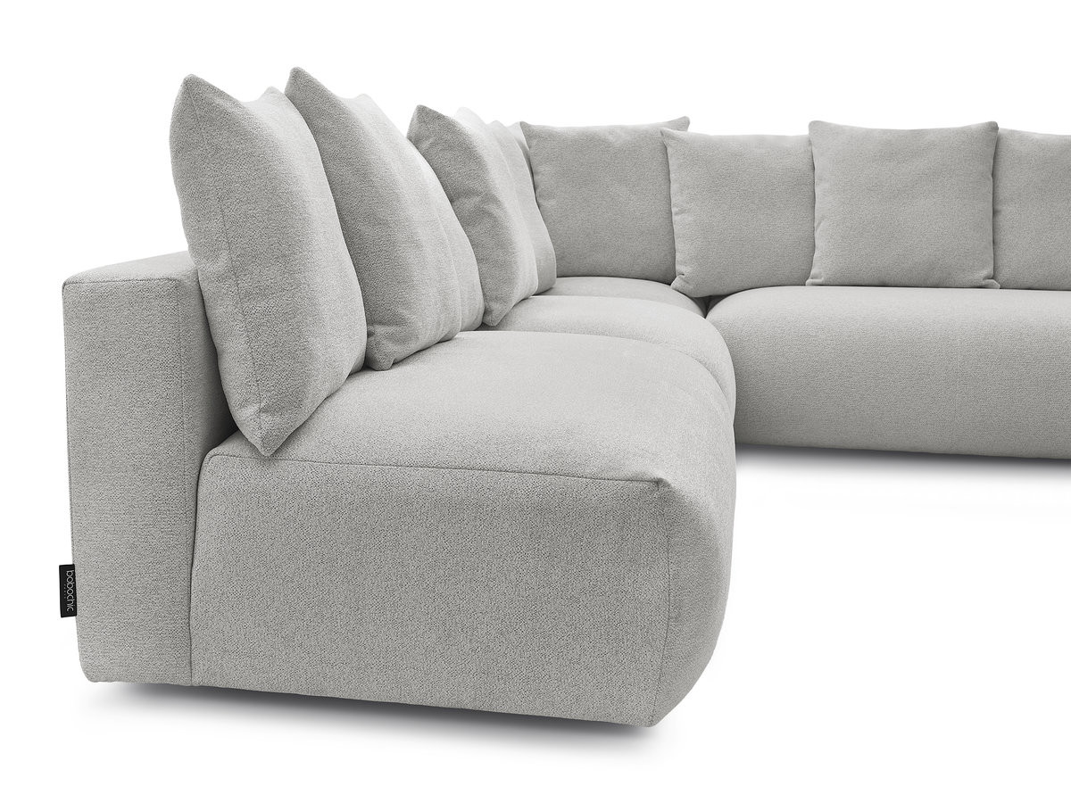 Bobochic Voltaire Ecksofa 322 × 268 cm Melange-Stoff Hellgrau Ecke rechts