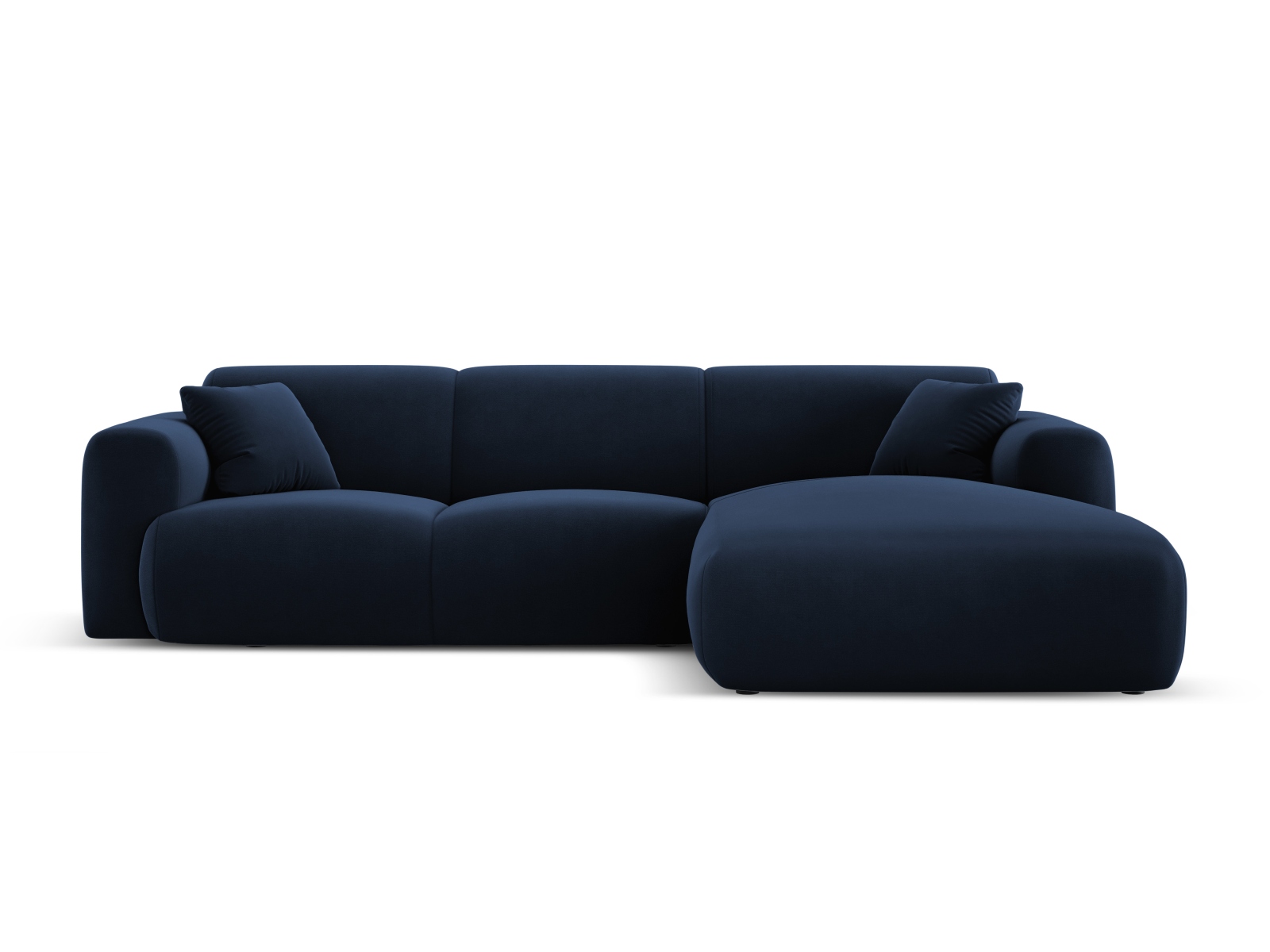 Cosmopolitan Design Ecksofa Nolio 4-Sitzer Samt Casino Königsblau Rechts