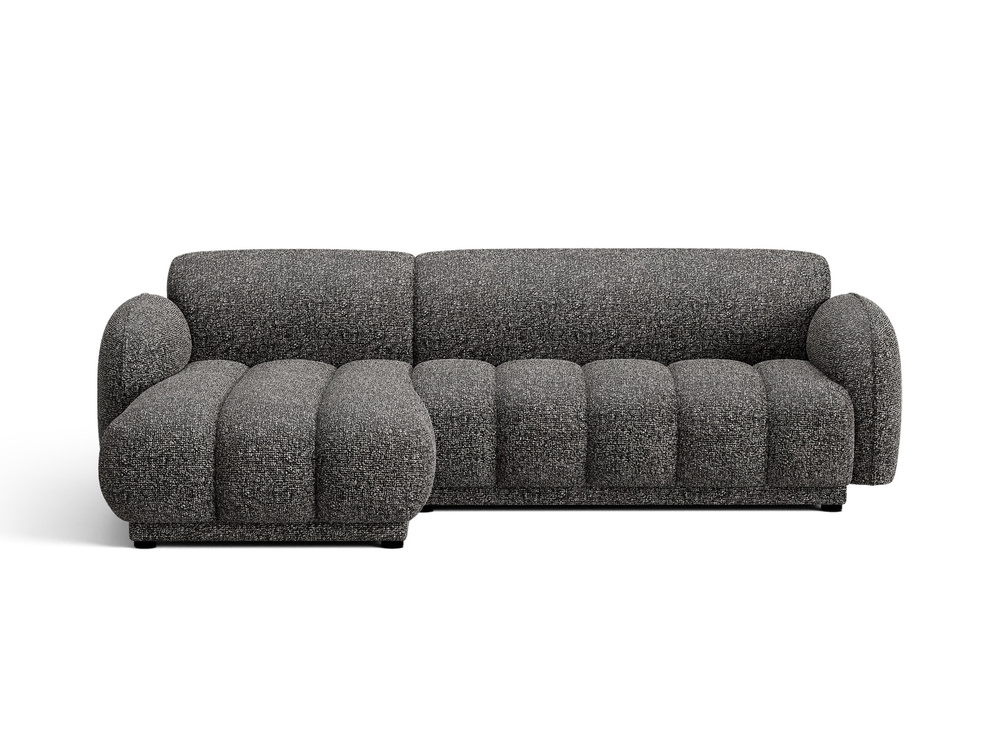 Cosmopolitan Design Ecksofa Bilbao 3-Sitzer Boucle Miles Dunkelgrau Melange Links