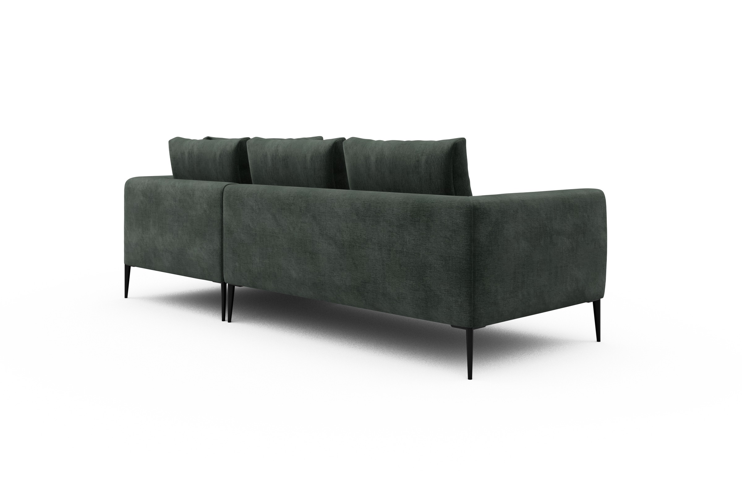 Ecksofa Paul Relax-Ecke rechts mit 2-Sitzer Smooth-Laurel-Green