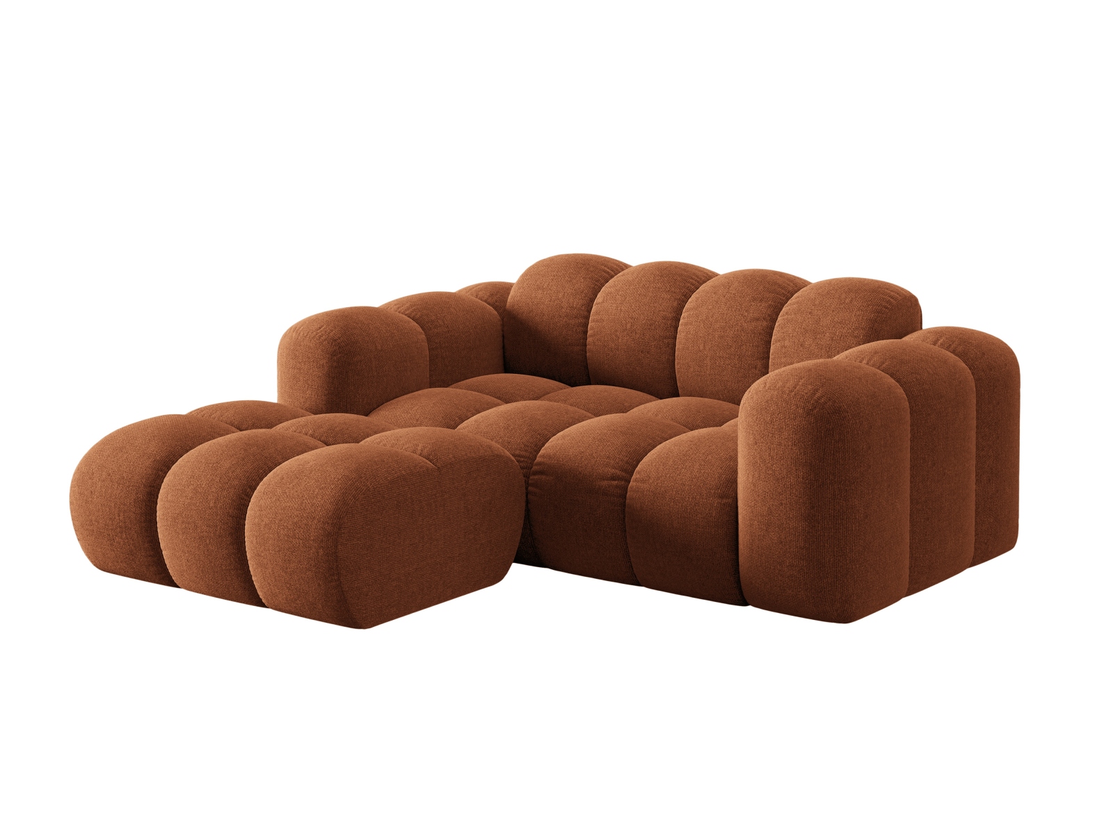 Cosmopolitan Design Ecksofa Treno 2-Sitzer Chenille Eden Ziegel Links