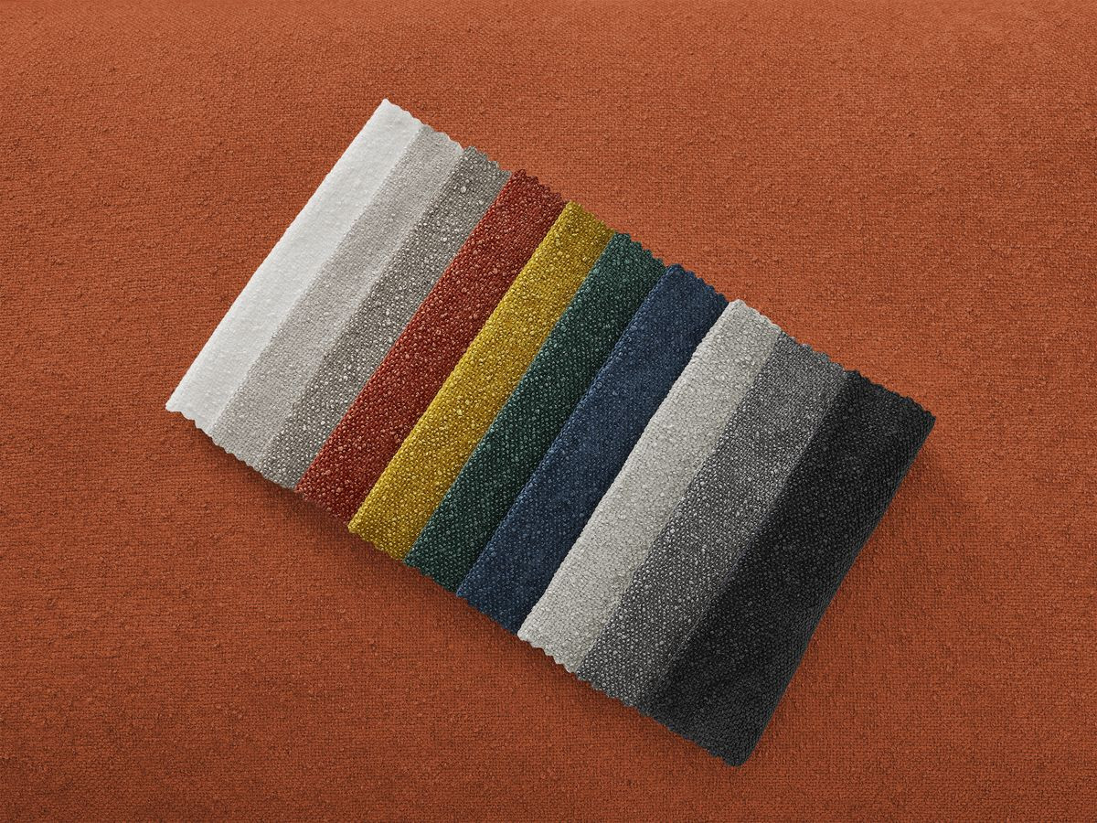Bobochic Chelsea Schlafsofa 3-Sitzer Strukturstoff Orange, Liegefläche 140 × 200 cm