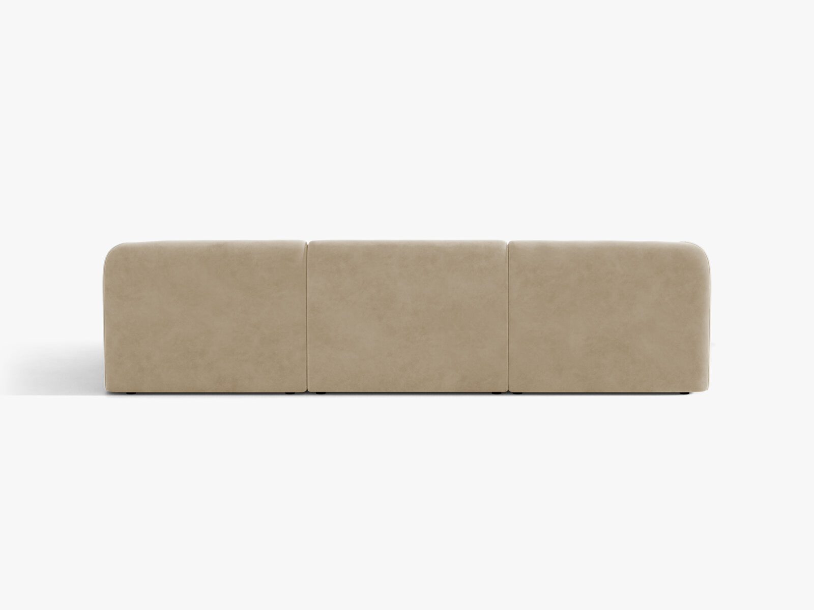 Micadoni Ecksofa Miley 4-Sitzer Samt Venus Beige Rechts
