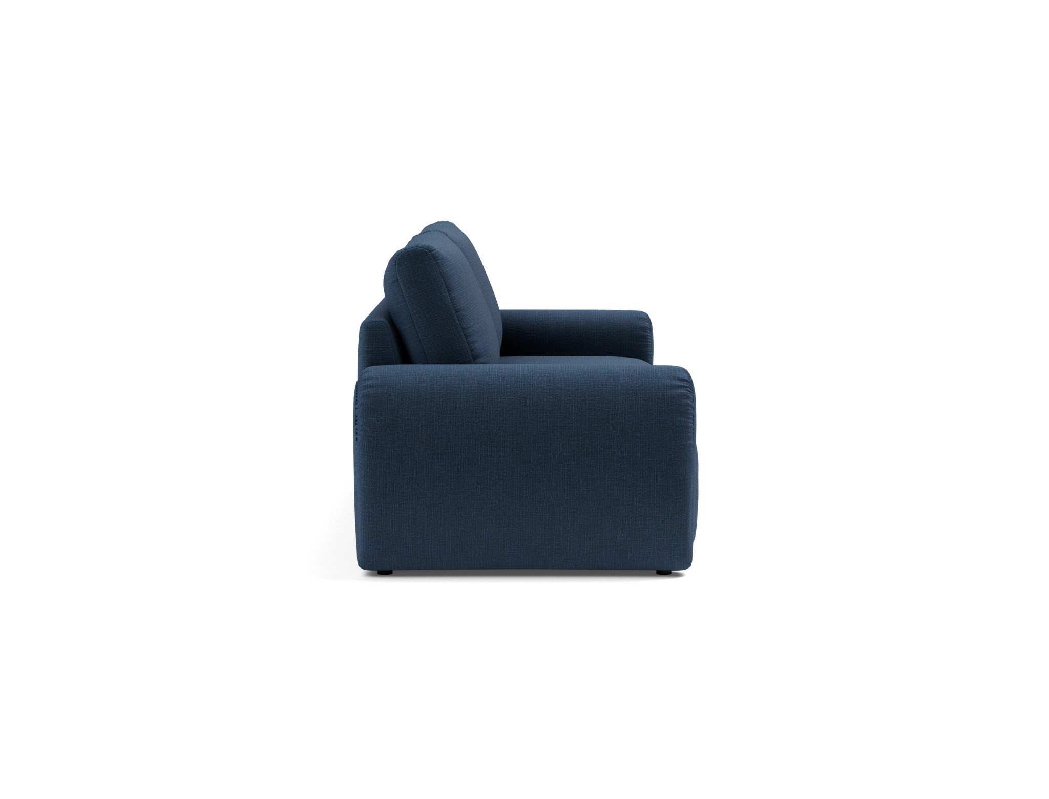 Schlafsofa Norum mit Curve-Armlehnen Chenille Esina 414-Indigo-Blue