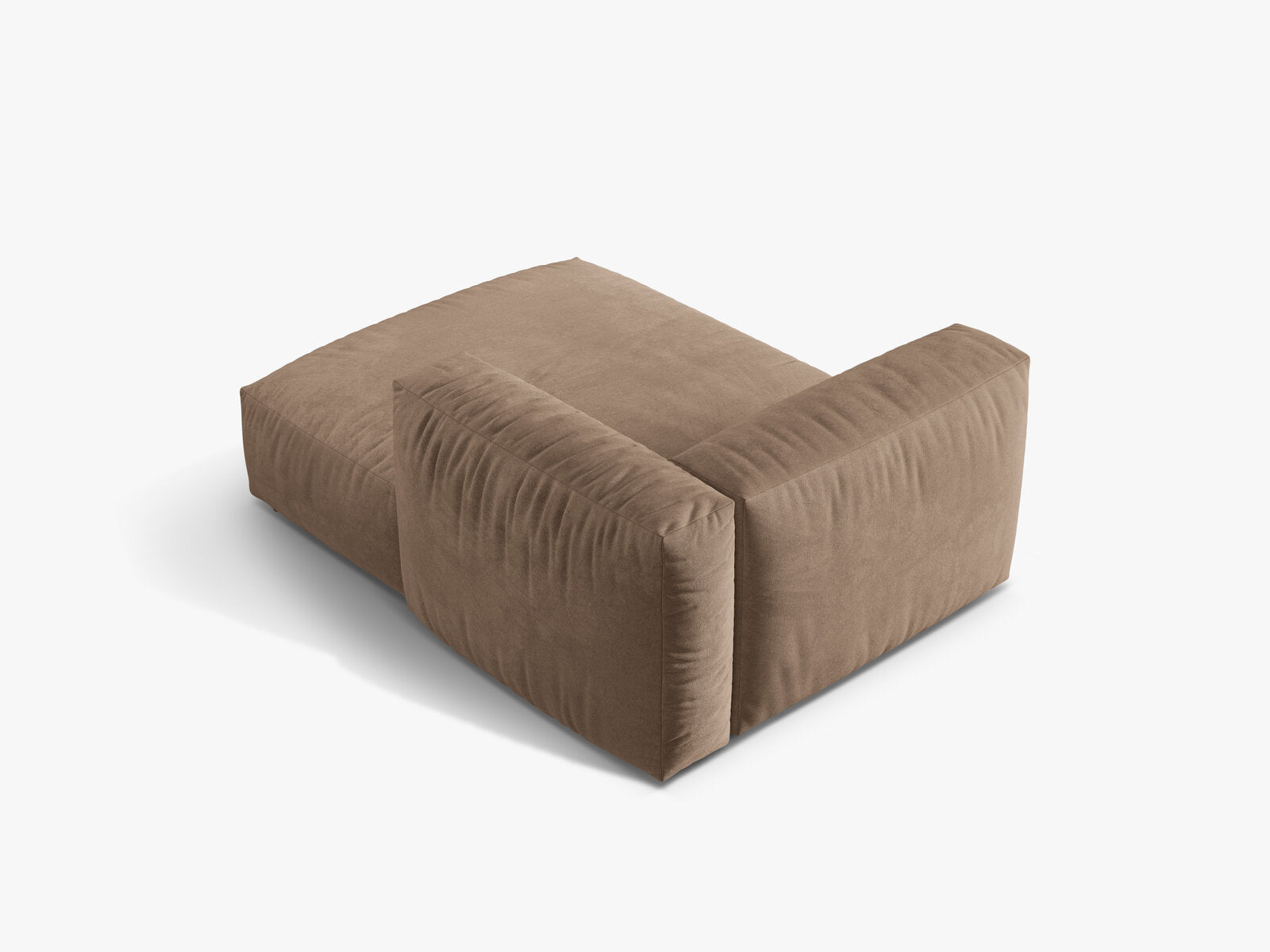 Micadoni Recamiere Martina 1-Sitzer Rechts Samt Vogue Dunkelbeige