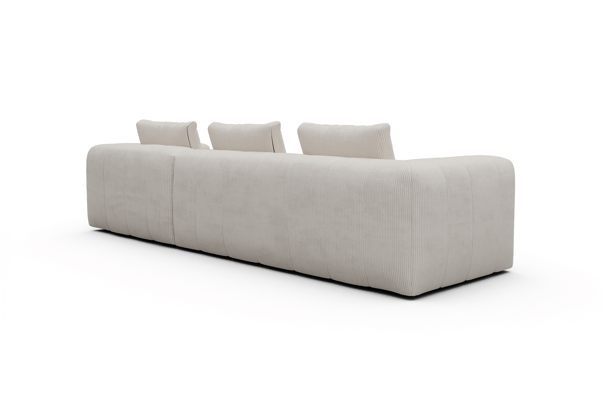 Ecksofa Hugo 2,5-Sitzer Armlehne links mit Chaiselongue Corduroy-Ivory
