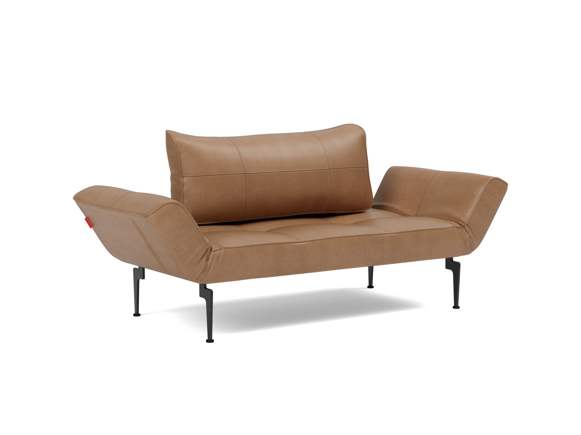 Tagesbett Zeal Lederoptik Faunal 551-Brown Beine Laser schwarz