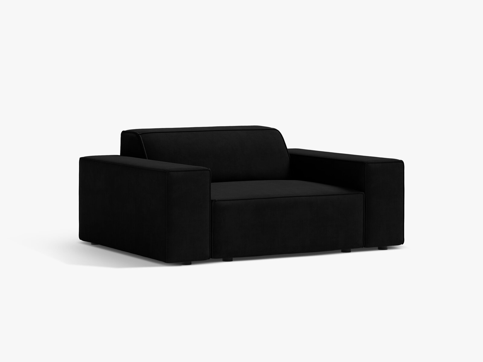 Micadoni Sessel Jodie 1-Sitzer Samt Bluvel Schwarz
