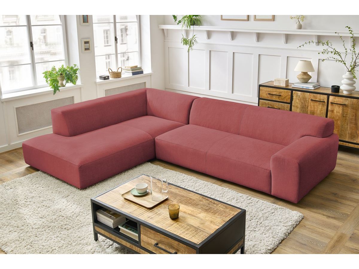 Bobochic Lavena Ecksofa 312 × 220 cm Samt Orange Ecke links