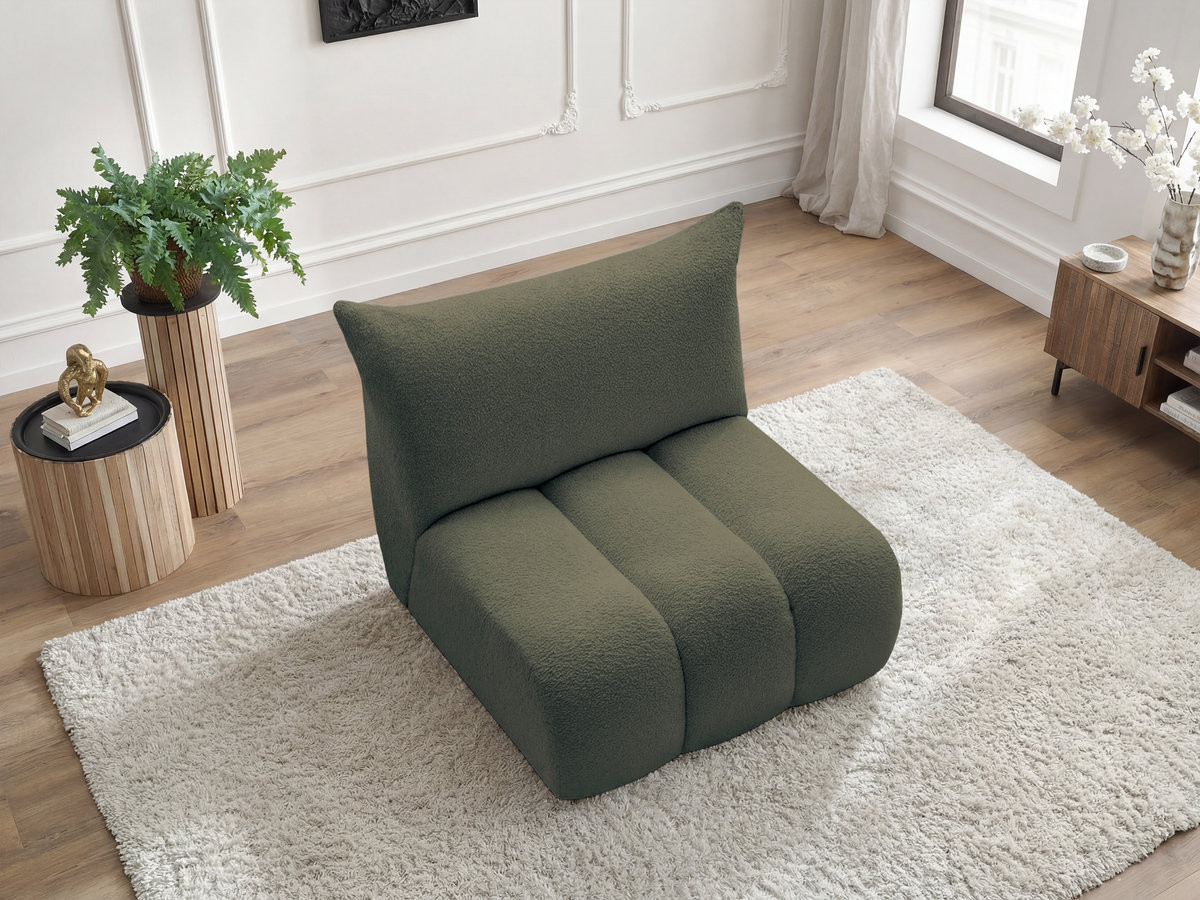 Bobochic Azra Sofamodul 1-Sitzer 90 × 112 cm Bouclé-Stoff Grün