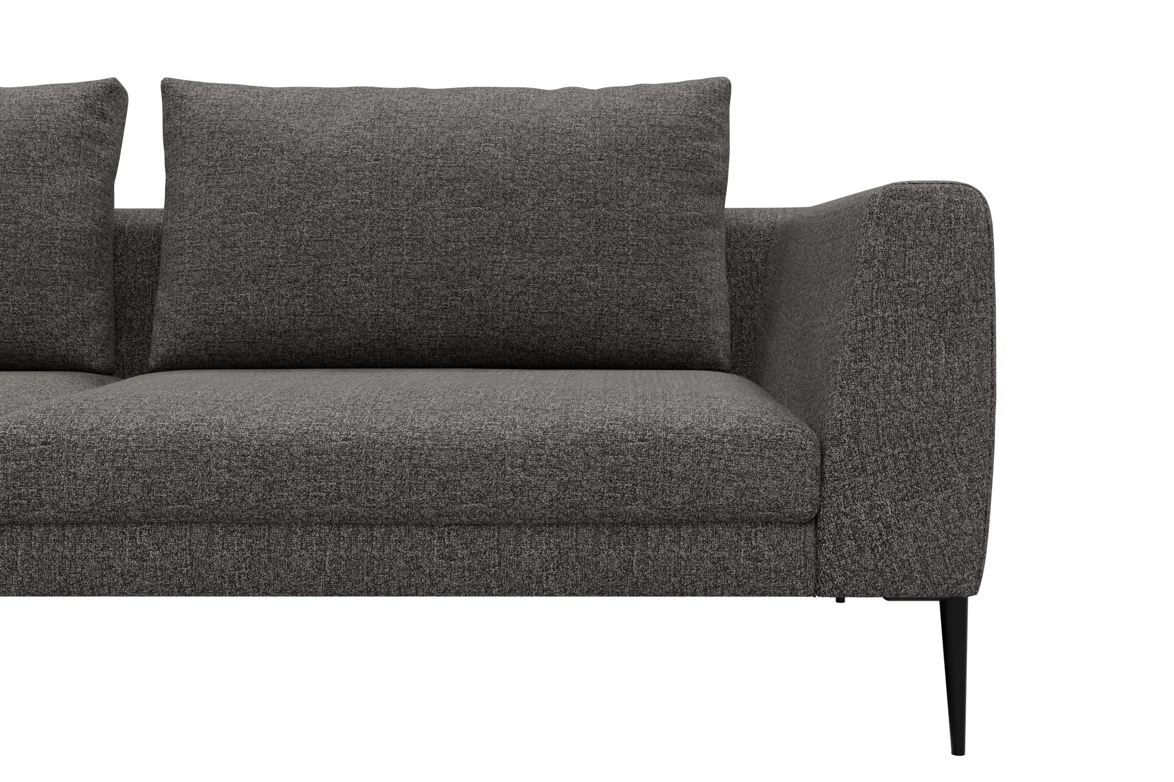 Ecksofa Paul Relax-Ecke links mit 3-Sitzer Boucle Carreno 772-Salt-and-Pepper