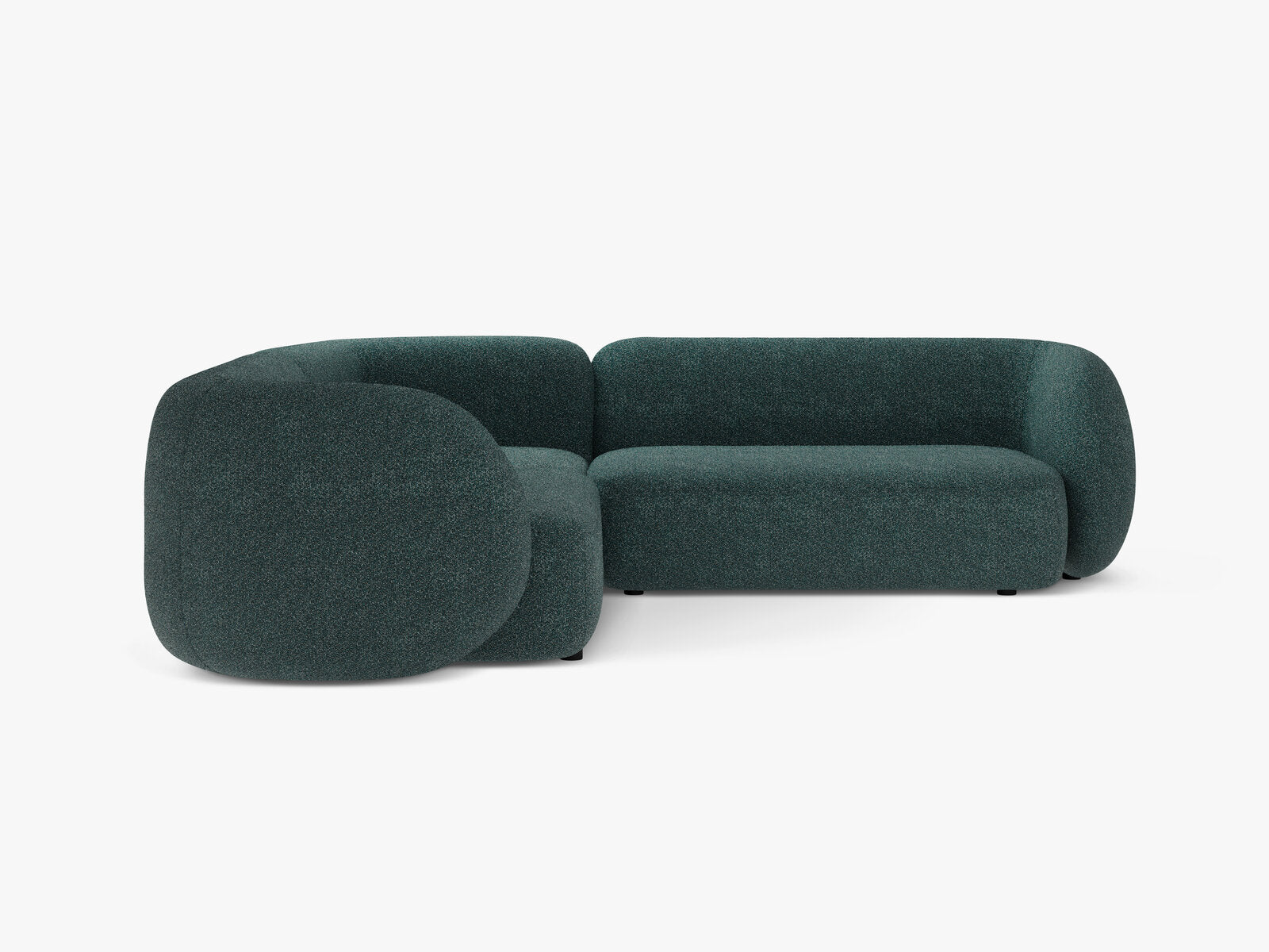 Micadoni Ecksofa Kate 5-Sitzer Strukturierter Stoff Puente Grün Blau Melange