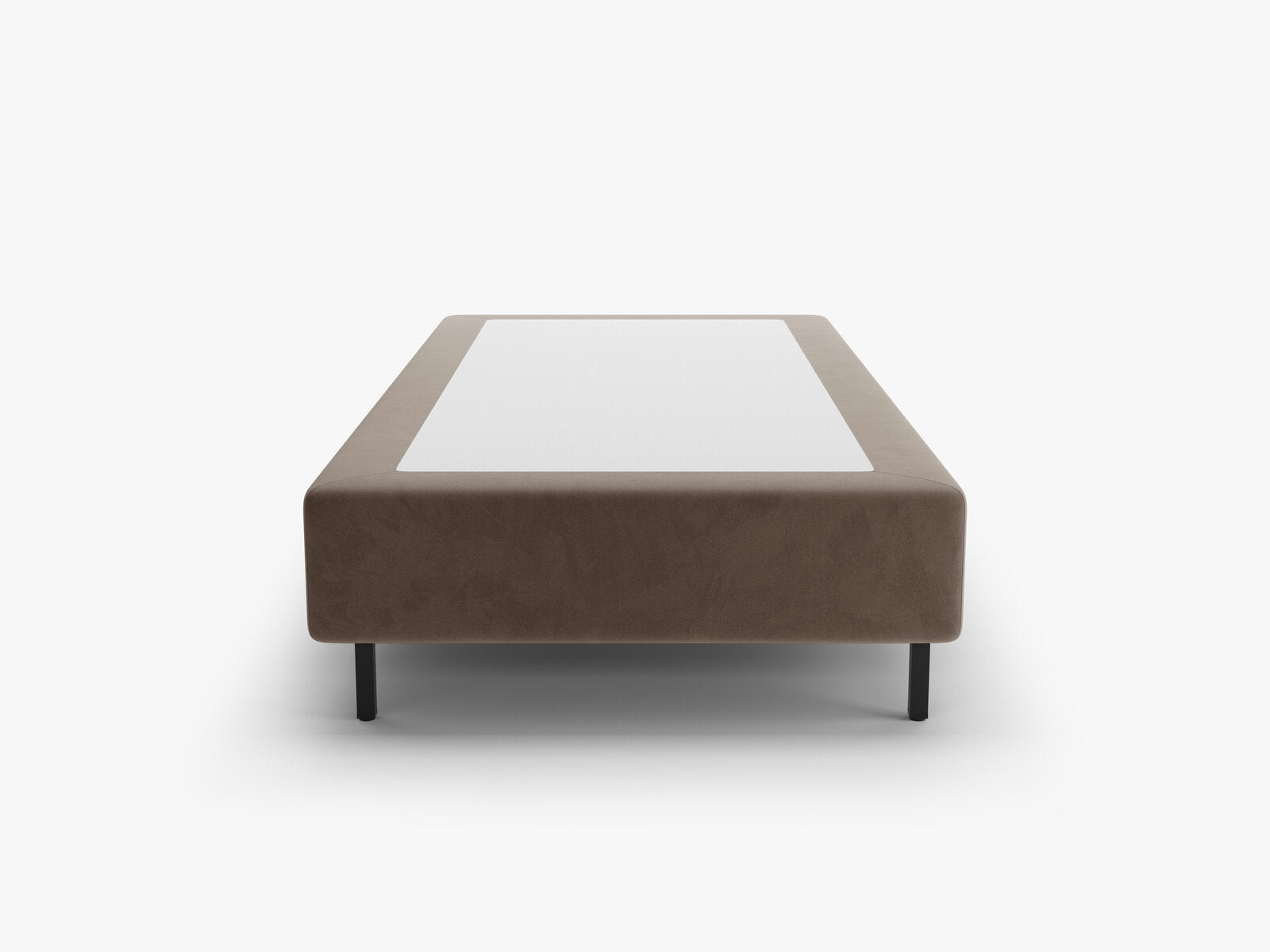 Micadoni Whale Polster-Bettgestell Samt Paris Warmes Grau Schwarzes Metall 100x200