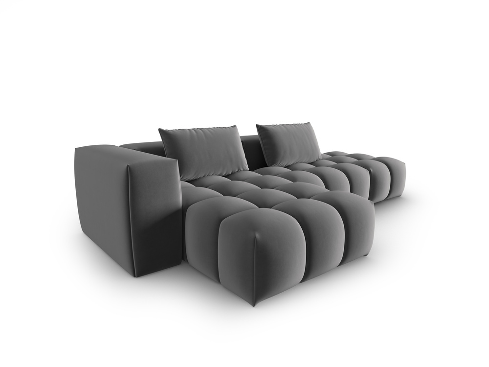Cosmopolitan Design Ecksofa Verona 4-Sitzer offen Samt Casino Anthrazit Links