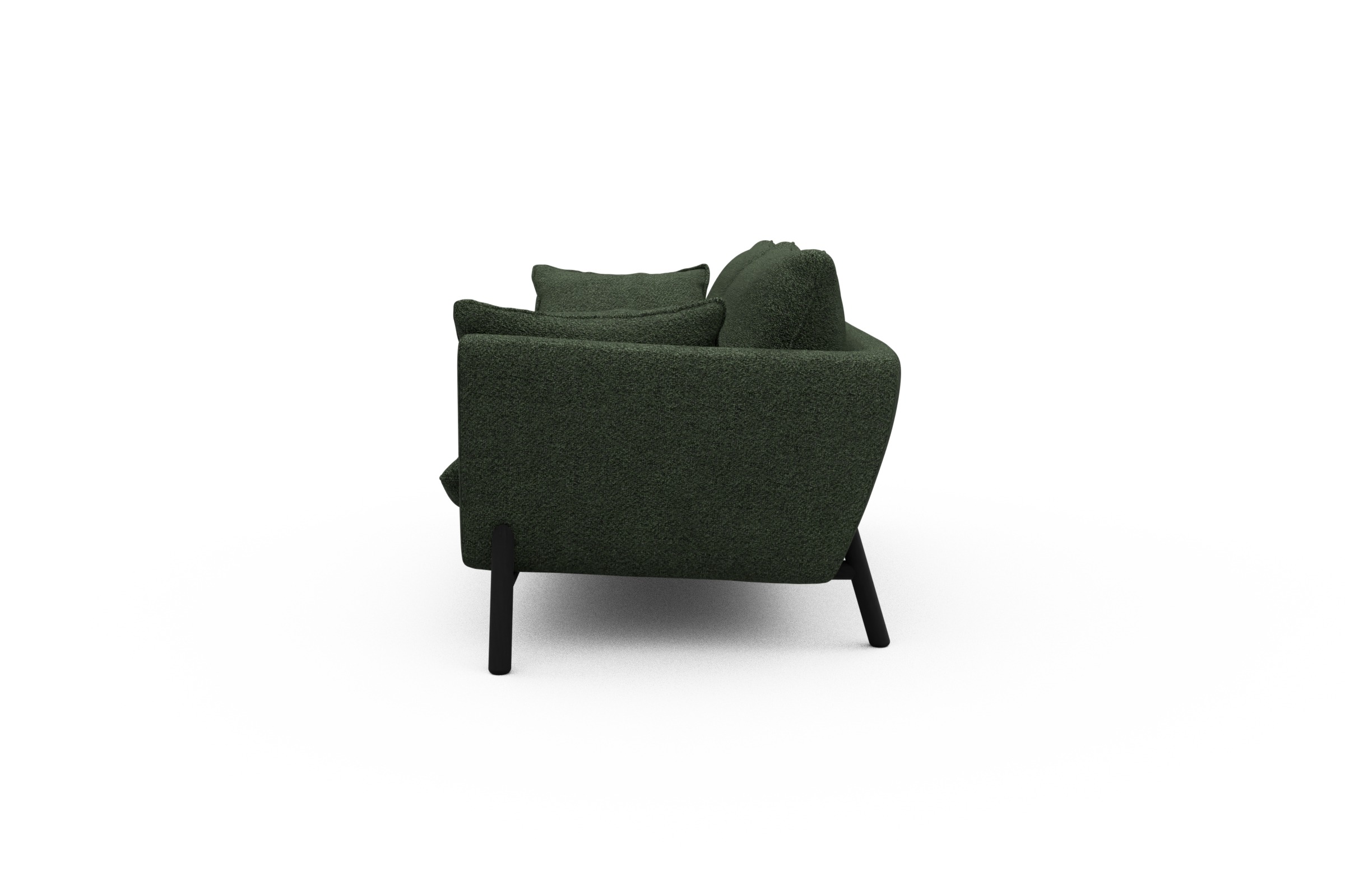 Sofa Emil 2-Sitzer Beinfarbe Eiche Schwarz Vanora-Deep-Green