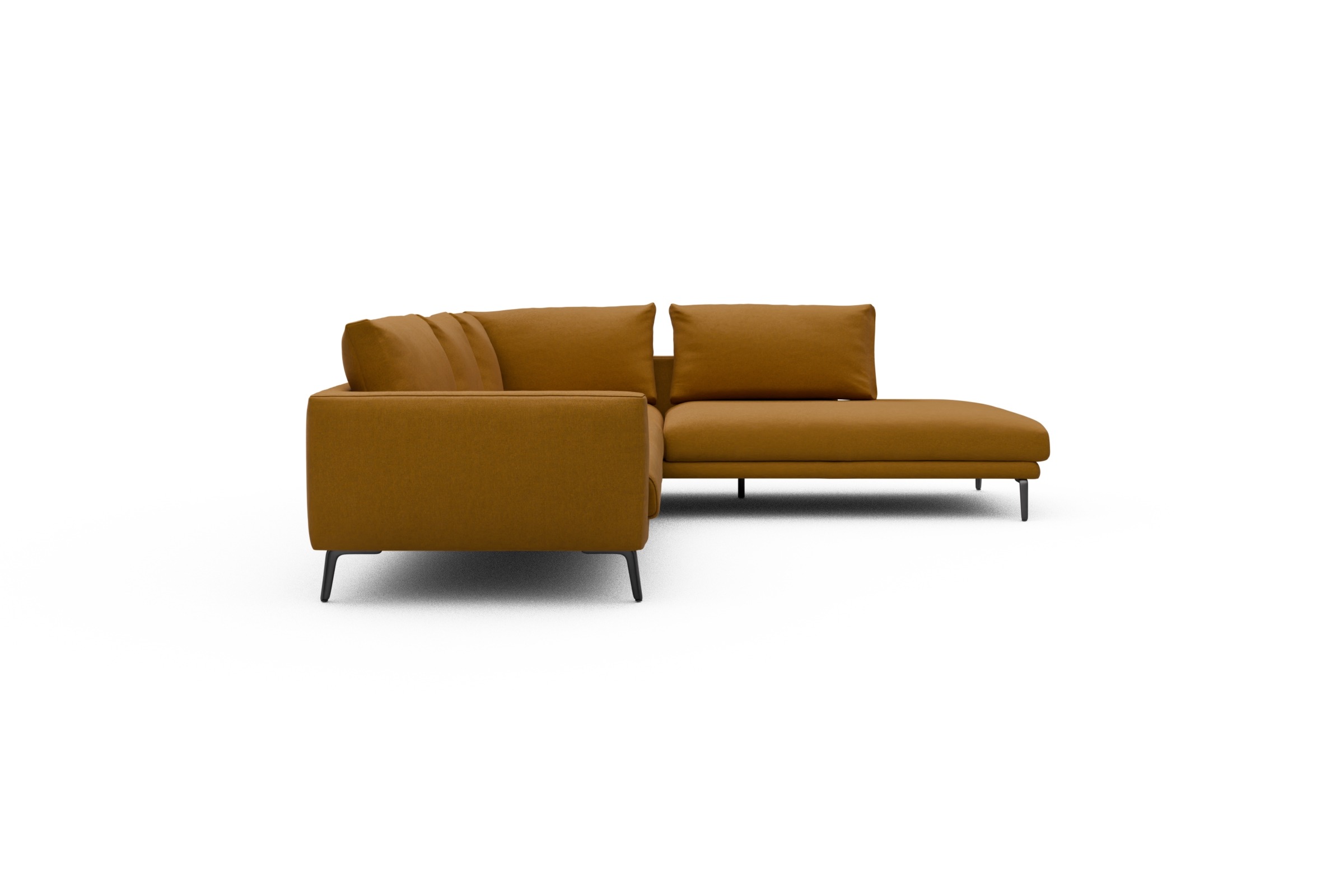 Ecksofa Karl Relax-Ecke rechts mit 2,5-Sitzer Satya-Ocre