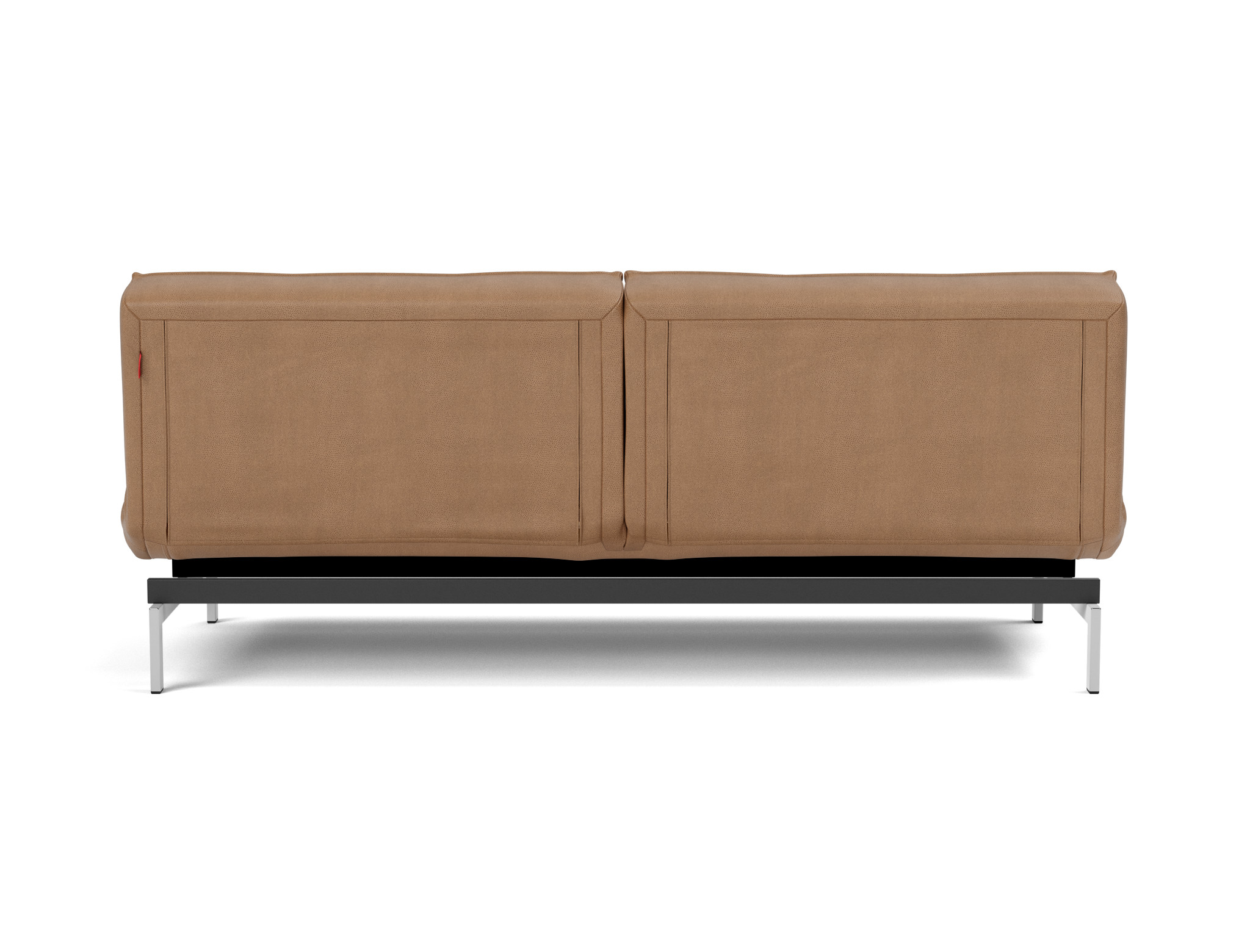 Schlafsofa Splitback Lederoptik Faunal 551-Brown Beine Chrom
