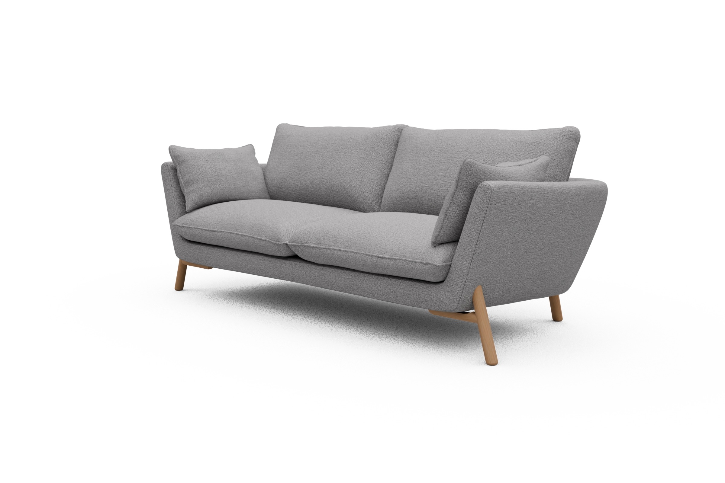 Sofa Emil 3-Sitzer Beinfarbe Eiche Natur Sama-Grey