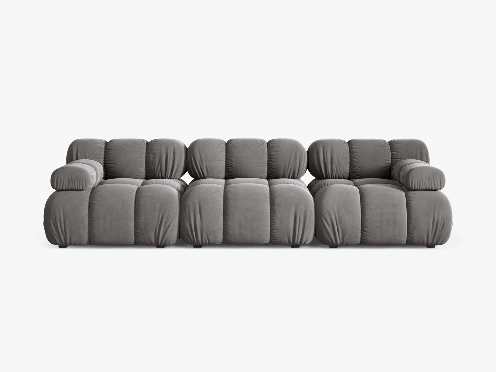 Micadoni Modulares Sofa Bellis 3-Sitzer Samt Bluvel Hellgrau