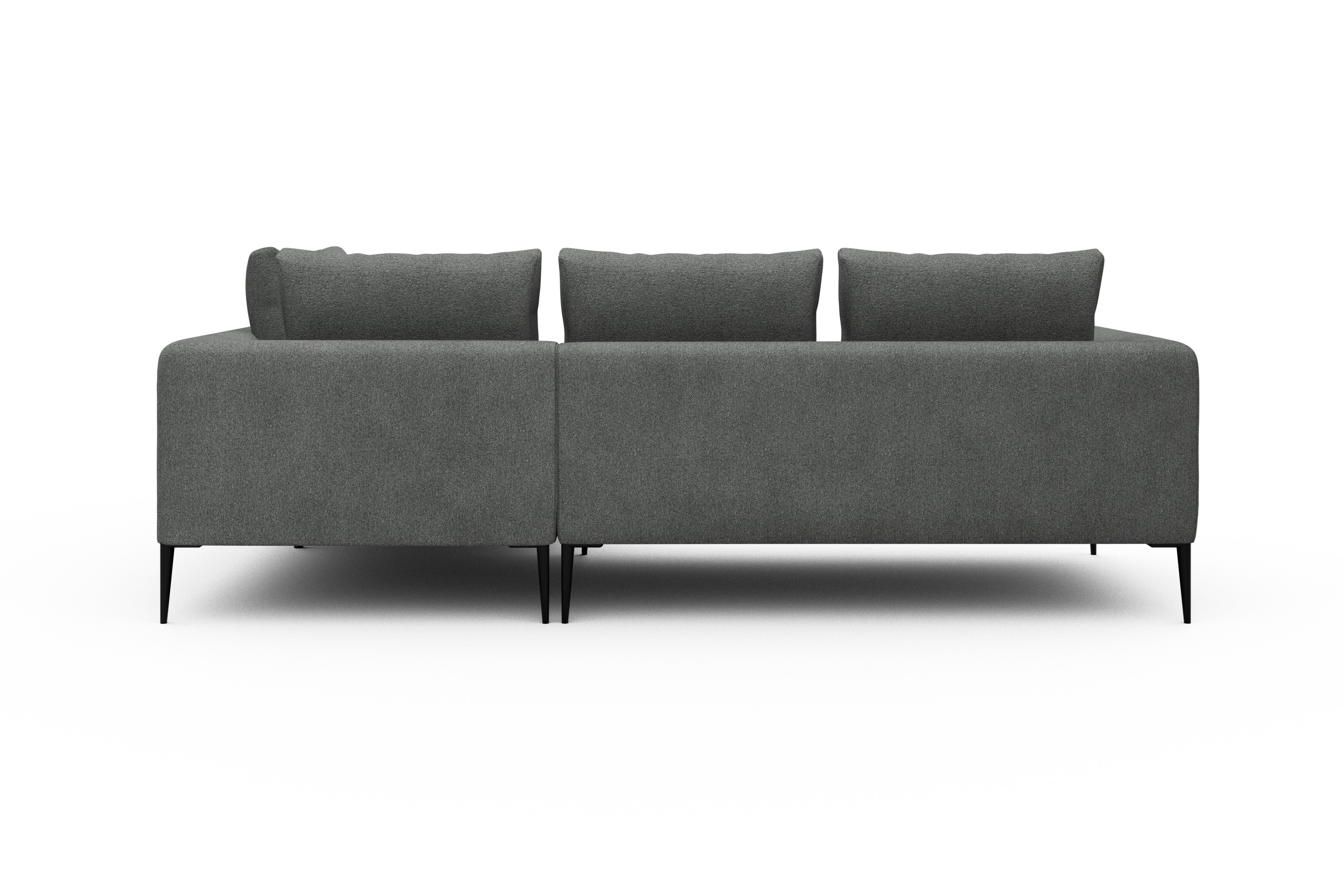 Ecksofa Paul Relax-Ecke rechts mit 2-Sitzer Boucle-Ash-Grey