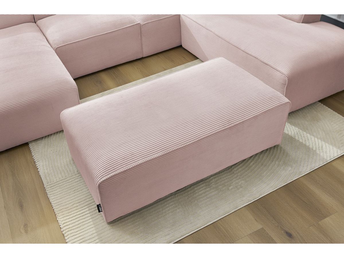 Bobochic Megeve Wohnlandschaft mit Pouf Cordsamt Rosa Ecke links
