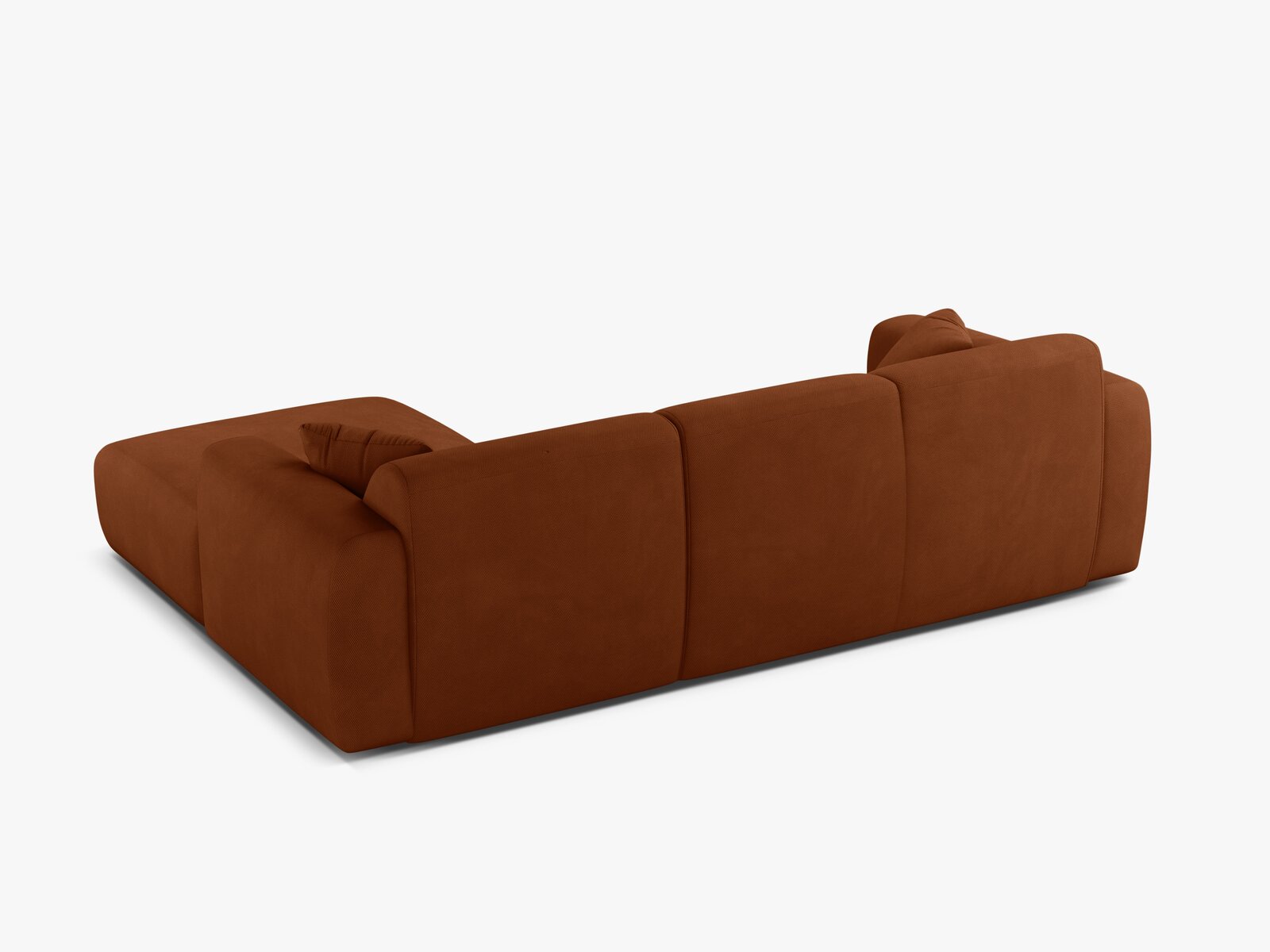 Micadoni Ecksofa Molino 4-Sitzer Rechts Strukturierter Stoff Rebel Orange