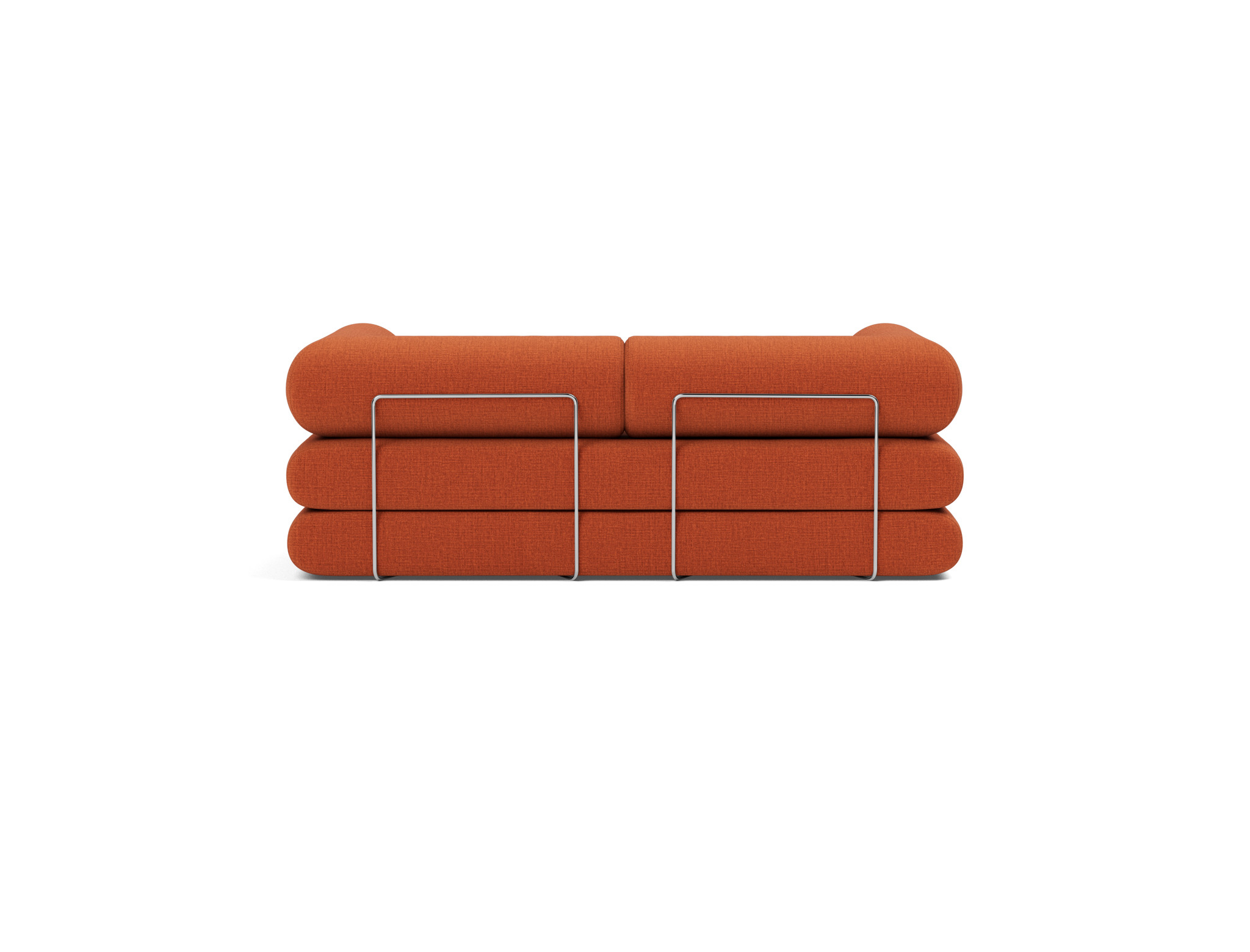 Tagesbett Circlus mit L-förmigen Armlehnen Chenille Esina 412-Rust-Orange
