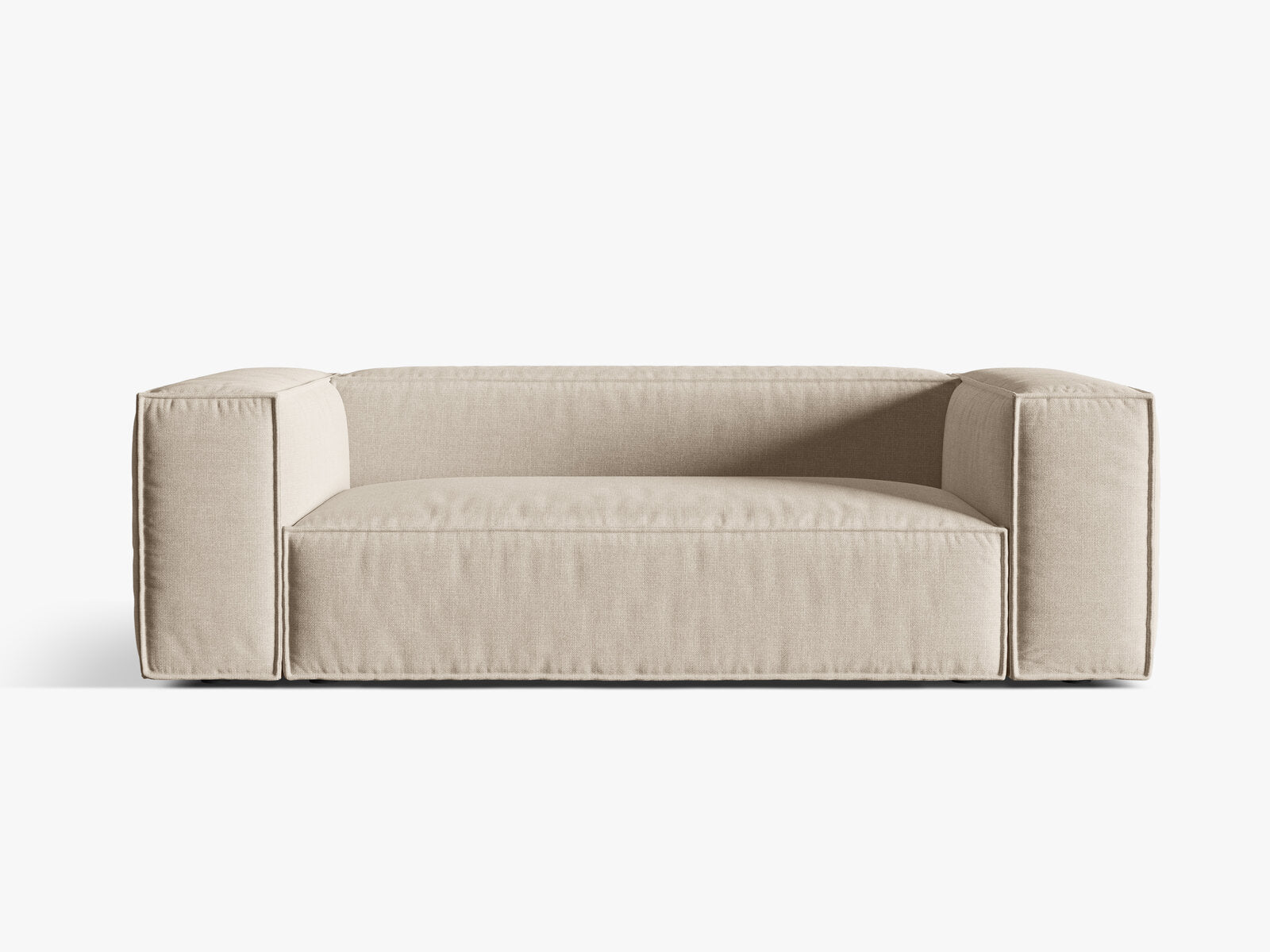 Micadoni Sofa Nuria 3-Sitzer Strukturierter Stoff Beige
