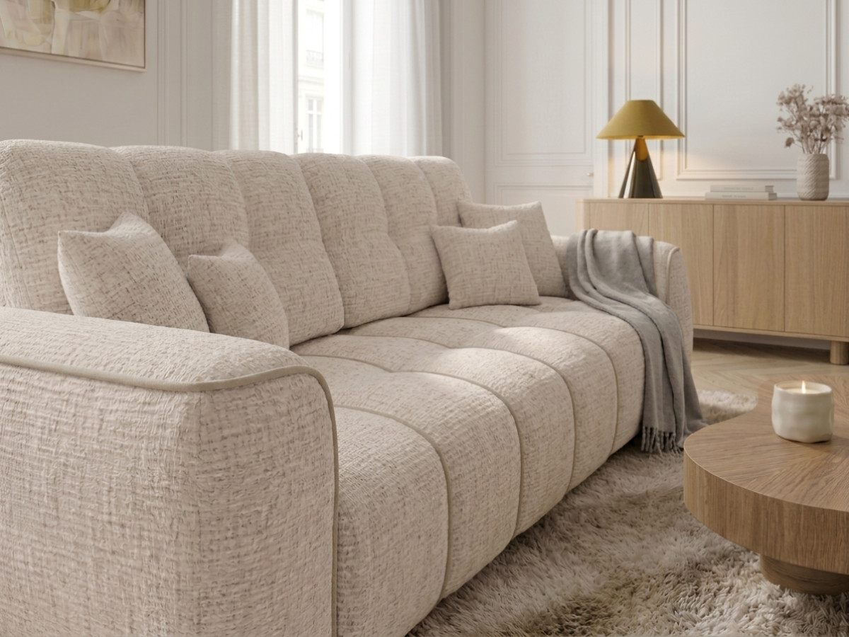Bobochic Palais royal Sofa 3-Sitzer Chenille Beige