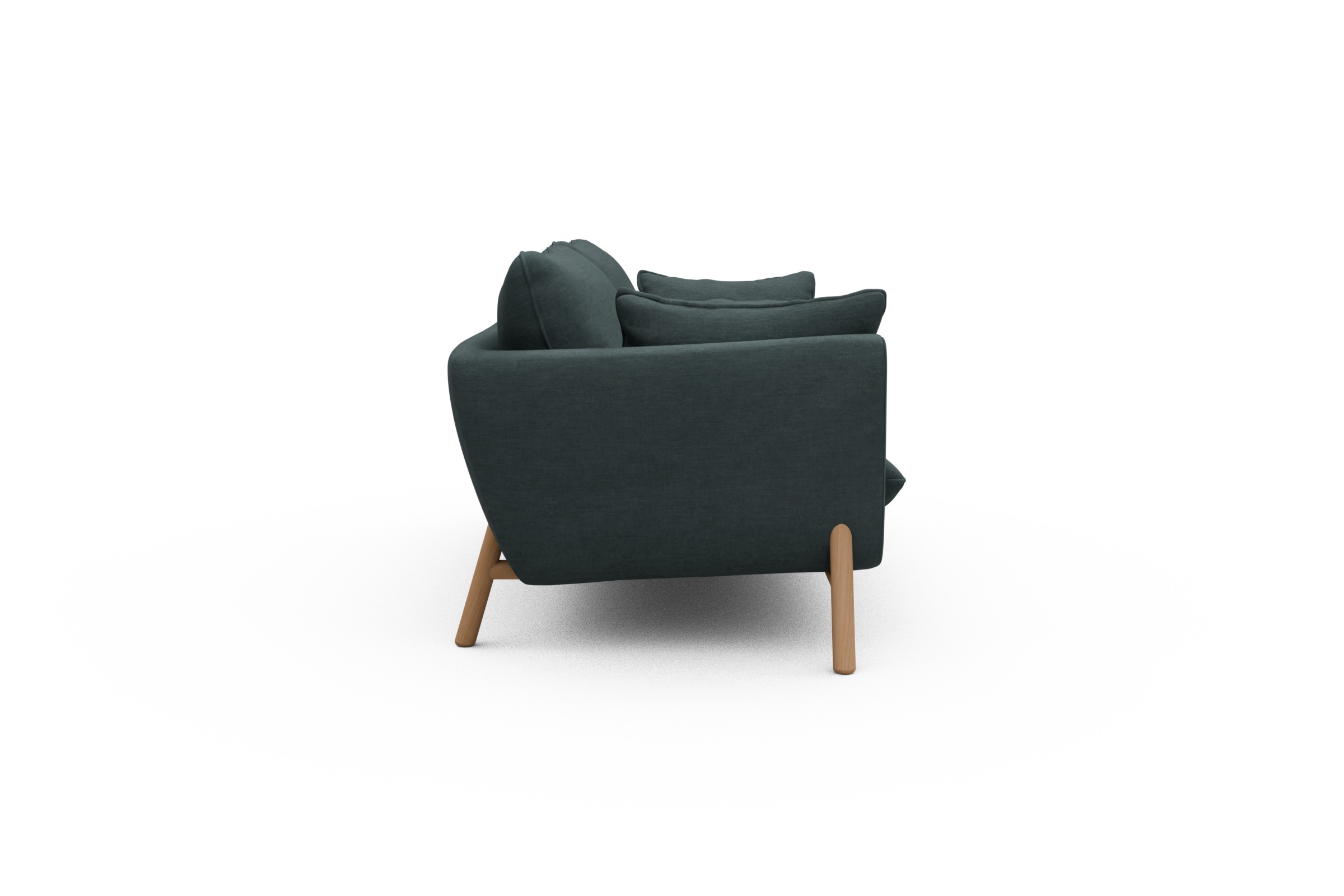 Sofa Emil 2-Sitzer Beinfarbe Eiche Natur Vivus-Blue