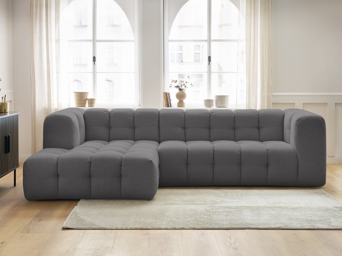 Bobochic Cloud Ecksofa 288 × 184 cm Stoff Dunkelgrau Ecke links