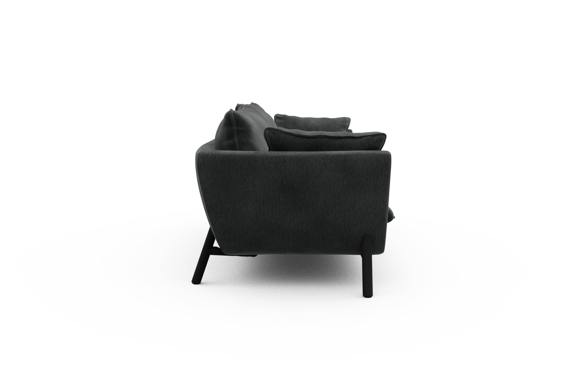 Sofa Emil PREMIUM 3-Sitzer Beinfarbe Eiche Schwarz Smooth-Deep-Warm-Grey