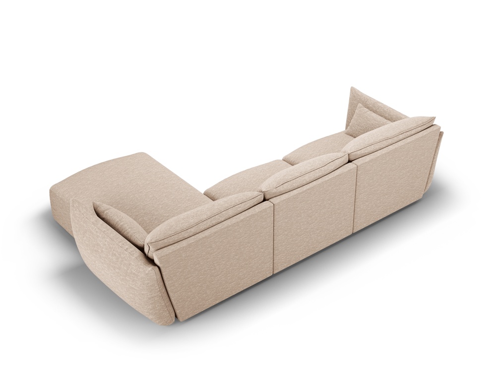 Cosmopolitan Design Ecksofa Matera 4-Sitzer Chenille Eden Dunkelbeige Rechts