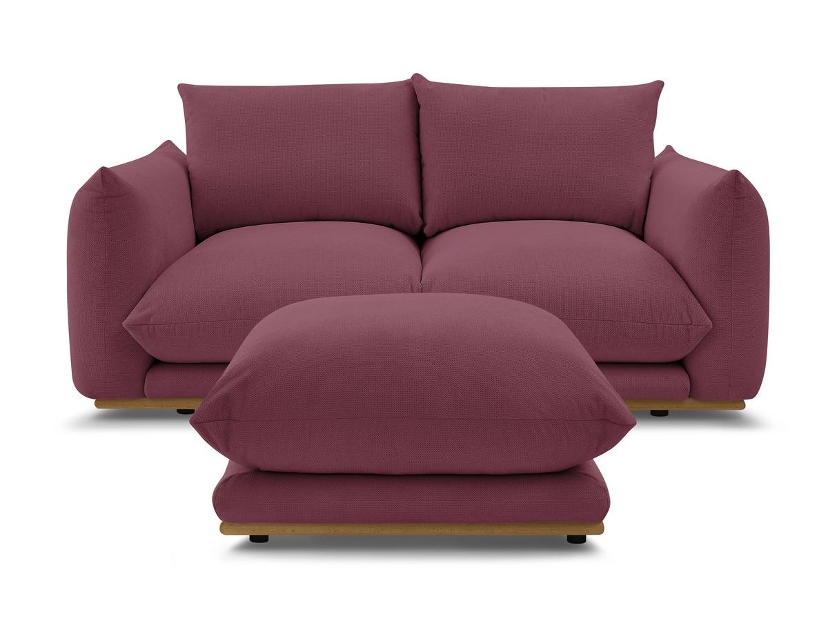 Bobochic Ernest Sofa 3-Sitzer mit Pouf 193 × 106 cm Stoff Rot