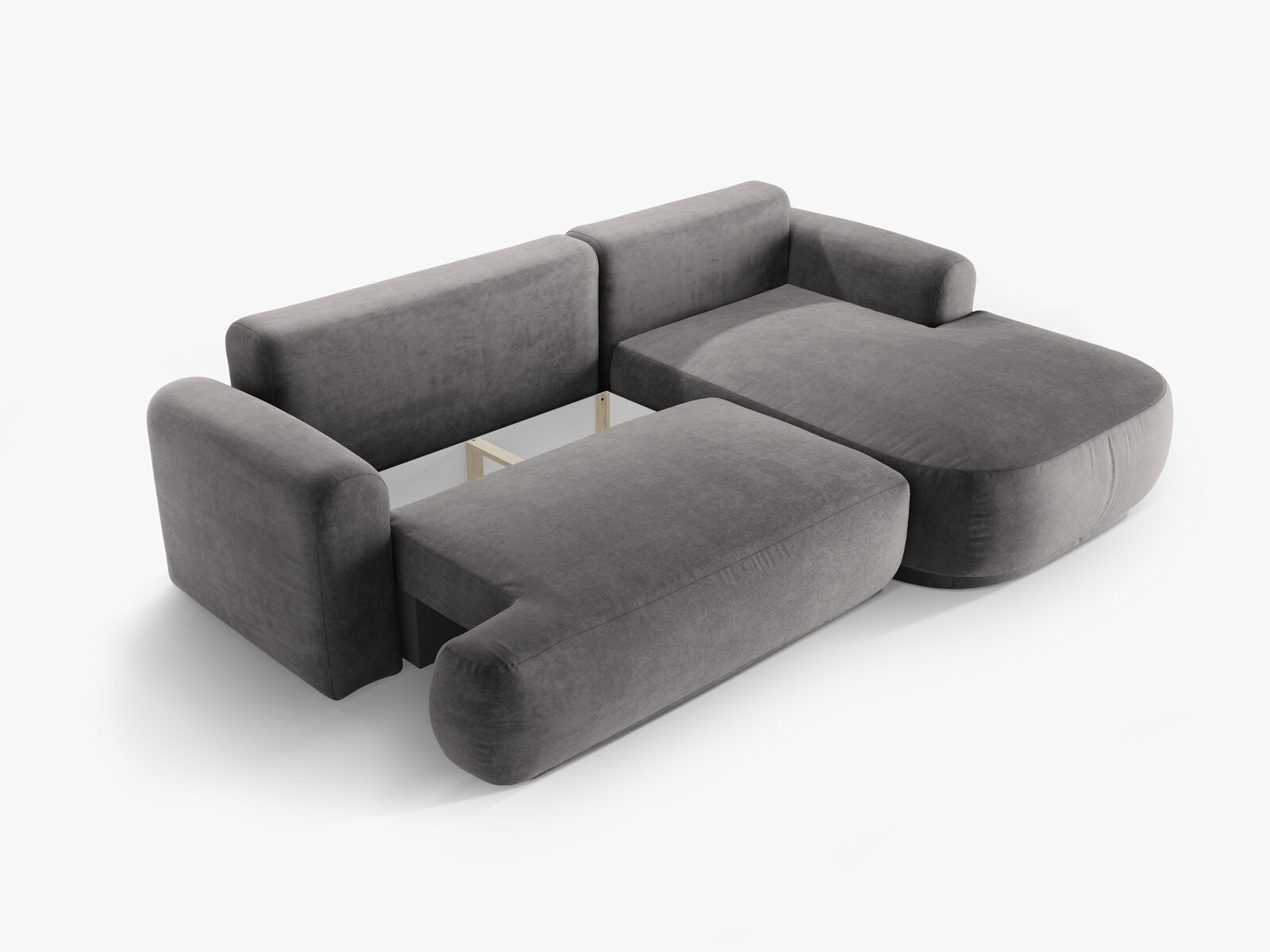 Micadoni Ella Ecksofa 5-Sitzer mit Schlaffunktion Rechts Samt Vogue Grau