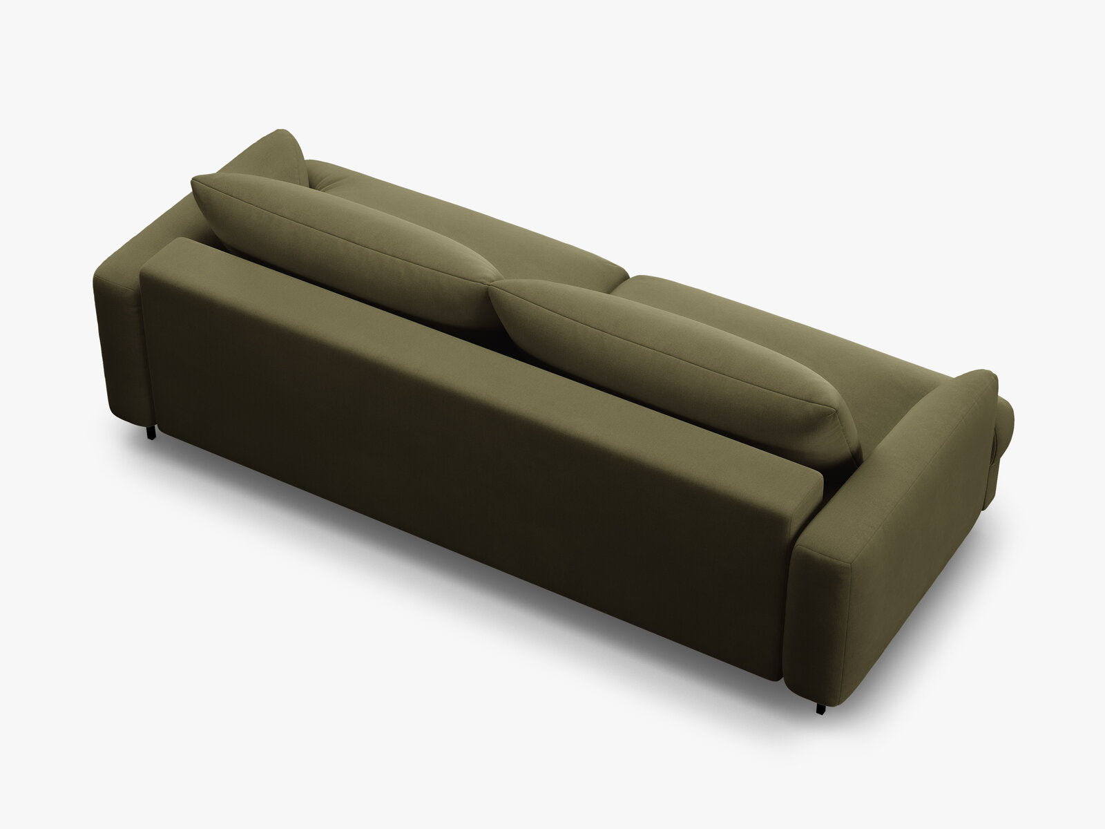 Micadoni Naomi Schlafsofa 3-Sitzer mit Bettkasten Samt Salvador Grün