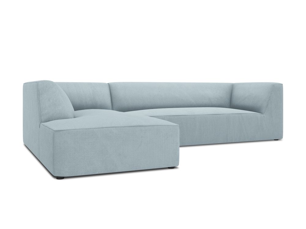 Cosmopolitan Design Ecksofa Siena 4-Sitzer Kord Scala Hellblau Links