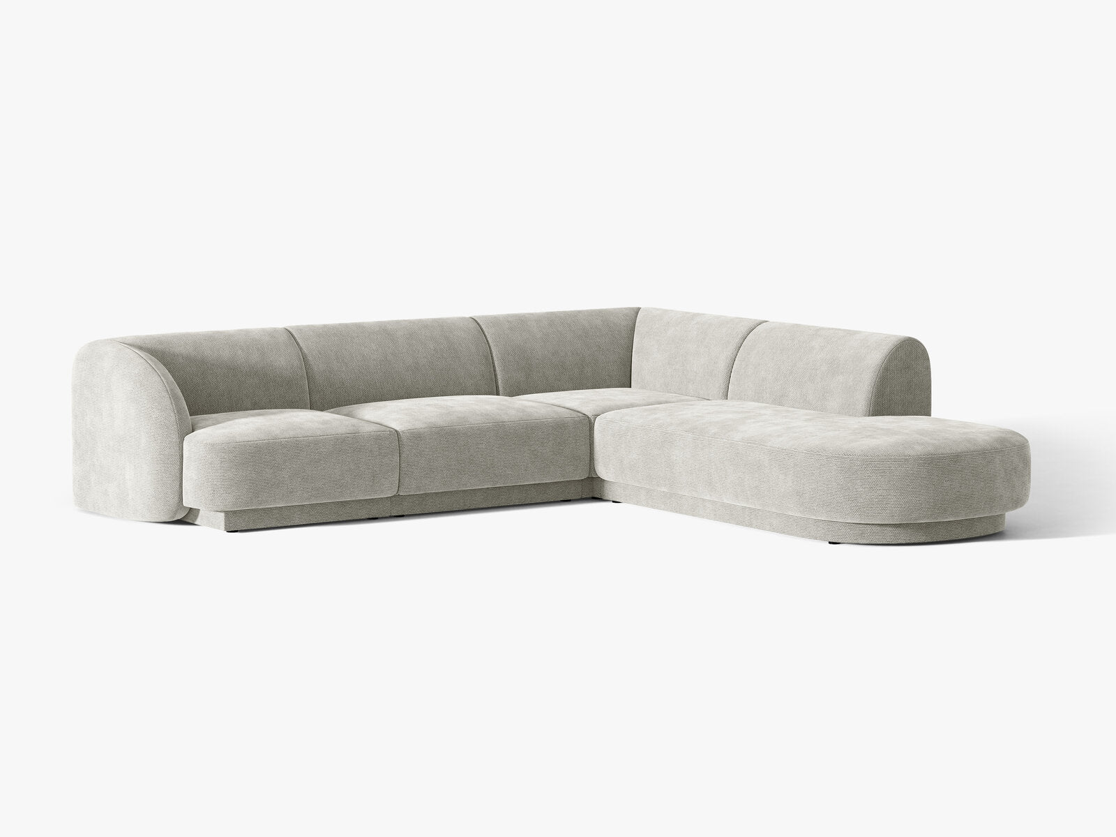 Micadoni Ecksofa Miley 6-Sitzer Rechts Chenille Haga Hellgrau