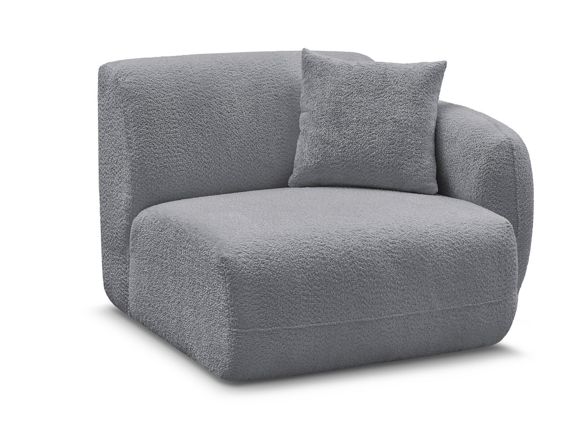 Bobochic Anda Sofamodul 1-Sitzer 104 × 103 cm Chenille Grau Ecke rechts
