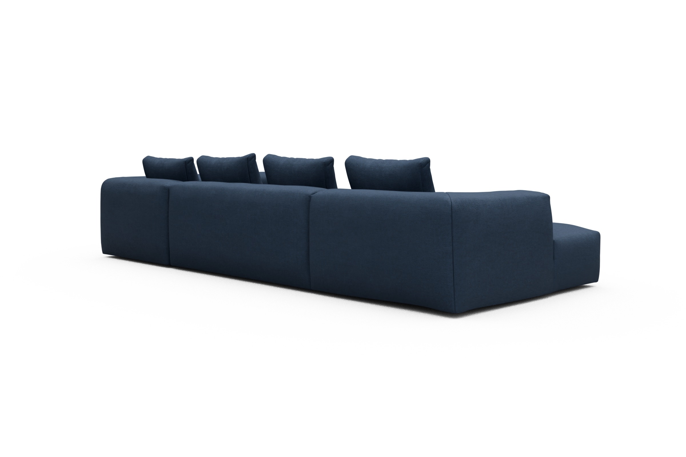 Wohnlandschaft Fred Chaiselongue links mit 2-Sitzer und lange Armlehne rechts Weda-Blue