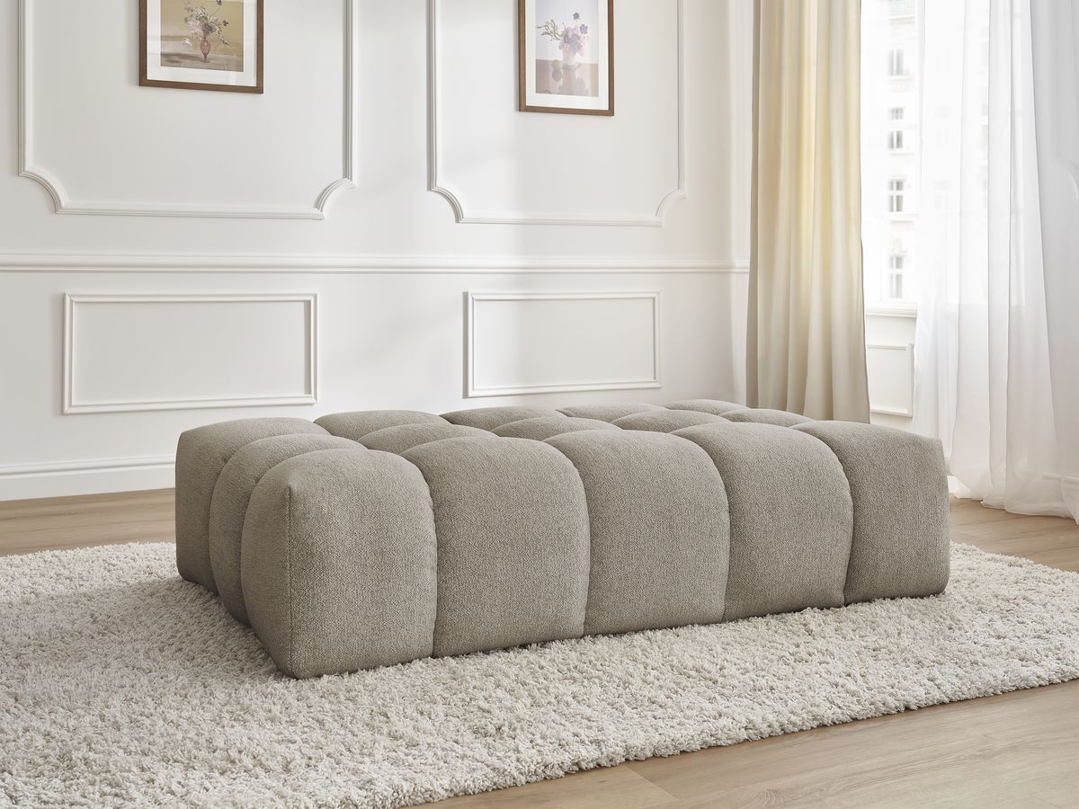 Bobochic Everest Pouf 166 × 100 cm Melange-Stoff Taupe