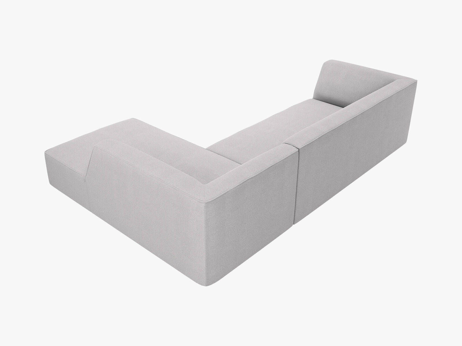 Micadoni 4-Sitzer Modular Sofa Ruby Rechts Strukturierter Stoff Ottawa Hellgrau